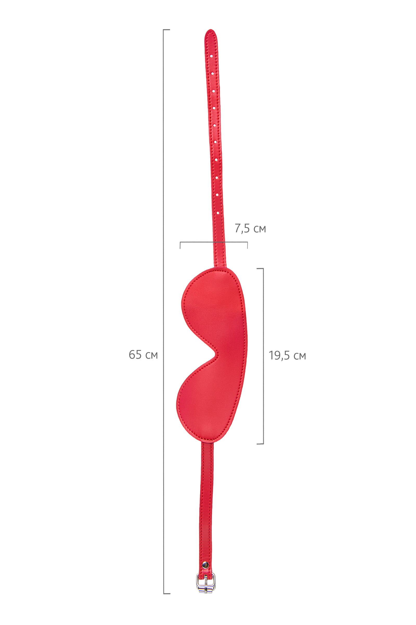 Anonymo BDSM Maske, PU deri, kırmızı, 65 cm - Görsel 6