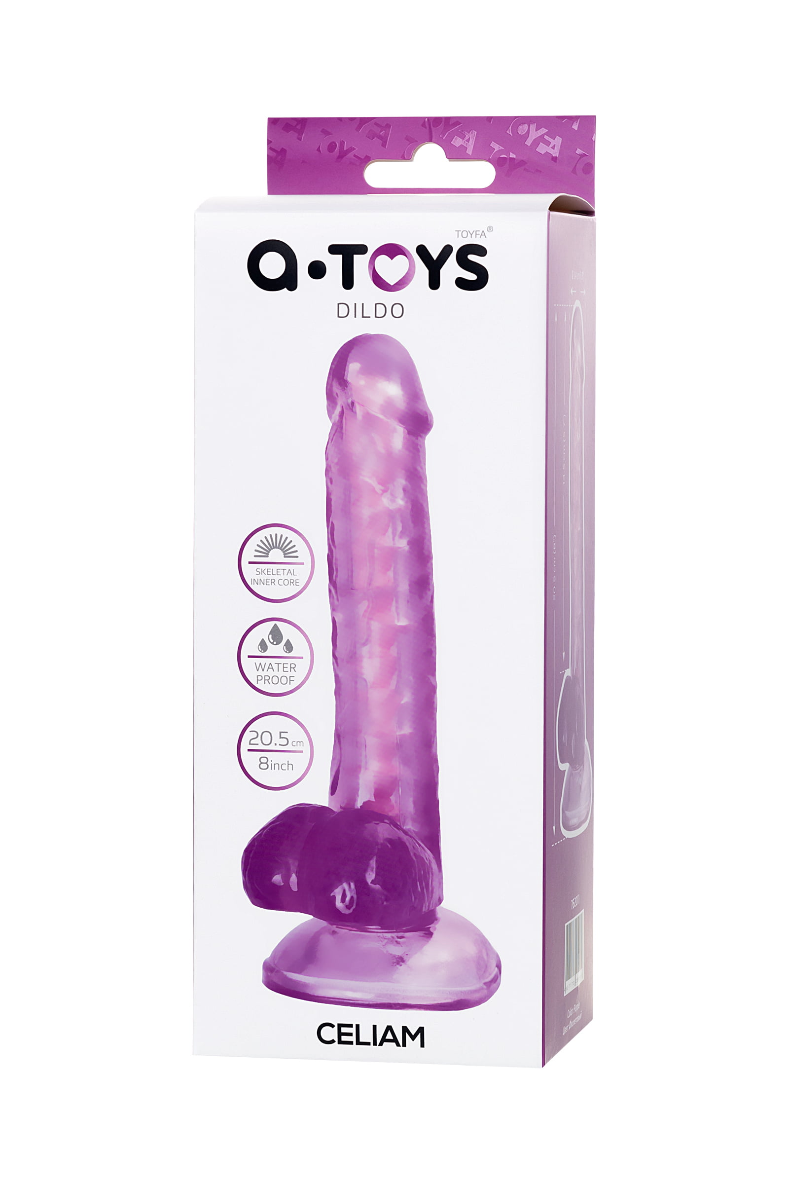 A-Toys by TOYFA Jel Dildo Celiam, TPE, mor, 20,5 cm - Görsel 9
