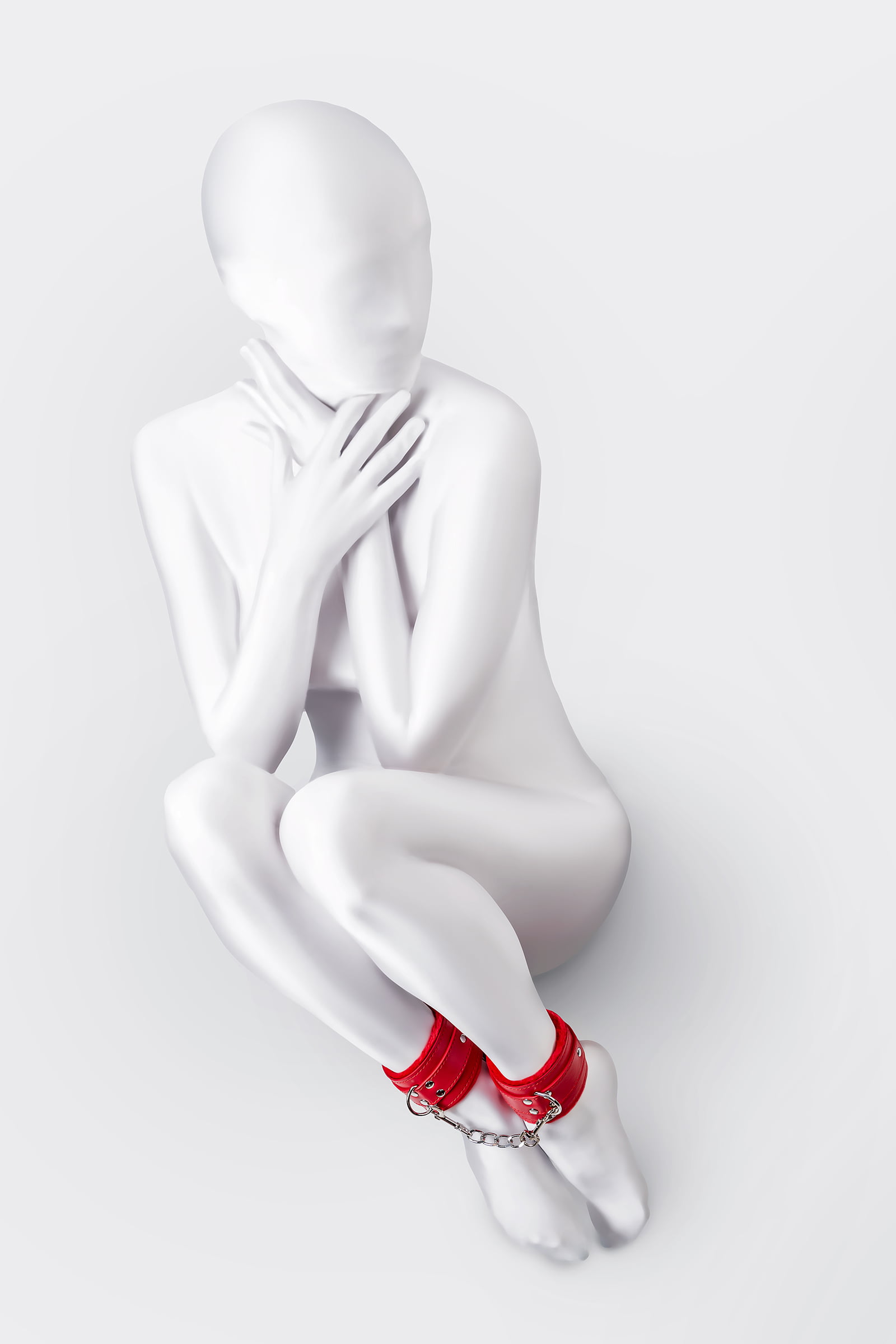 Anonymo BDSM Ayak Kelepçe #0155 , PU deri, kırmızı, 27 cm - Görsel 3