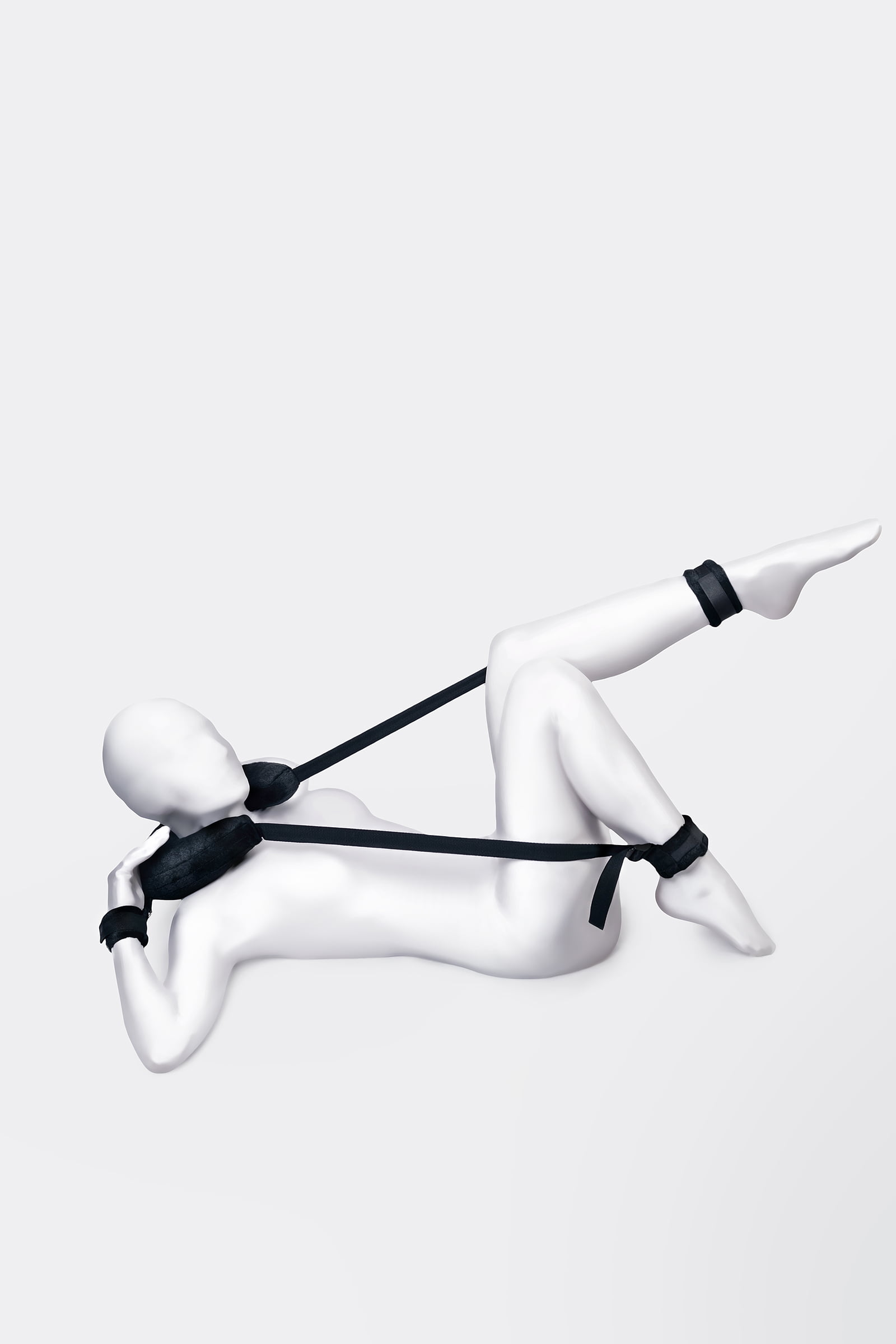 Anonymo BDSM sabitleme kemeri #0701 yastıklı, kadife, siyah, 127 cm - Görsel 3