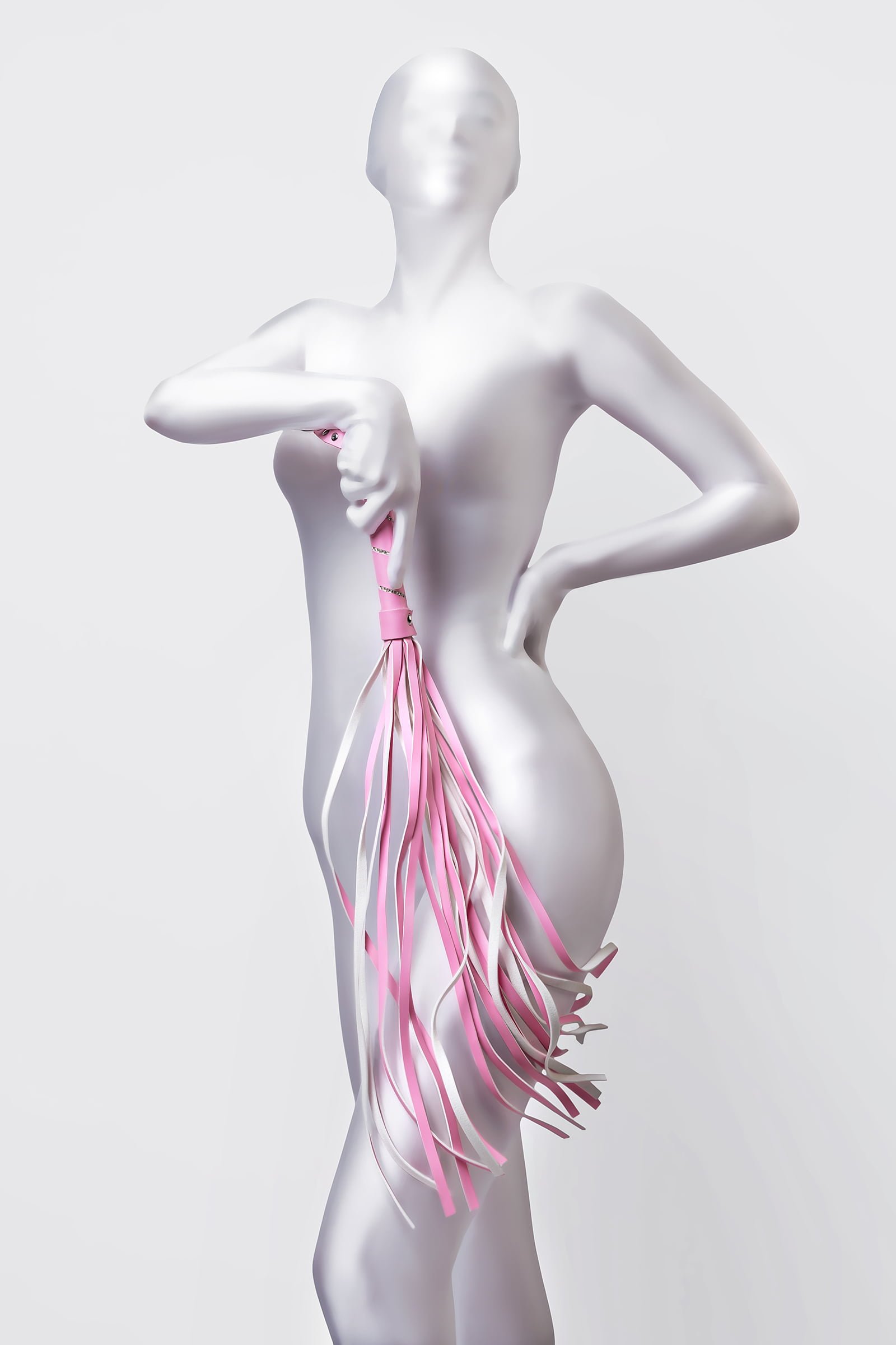 Anonymo Deri Kırbaç #0006, PU deri, pembe, 64 cm - Görsel 2