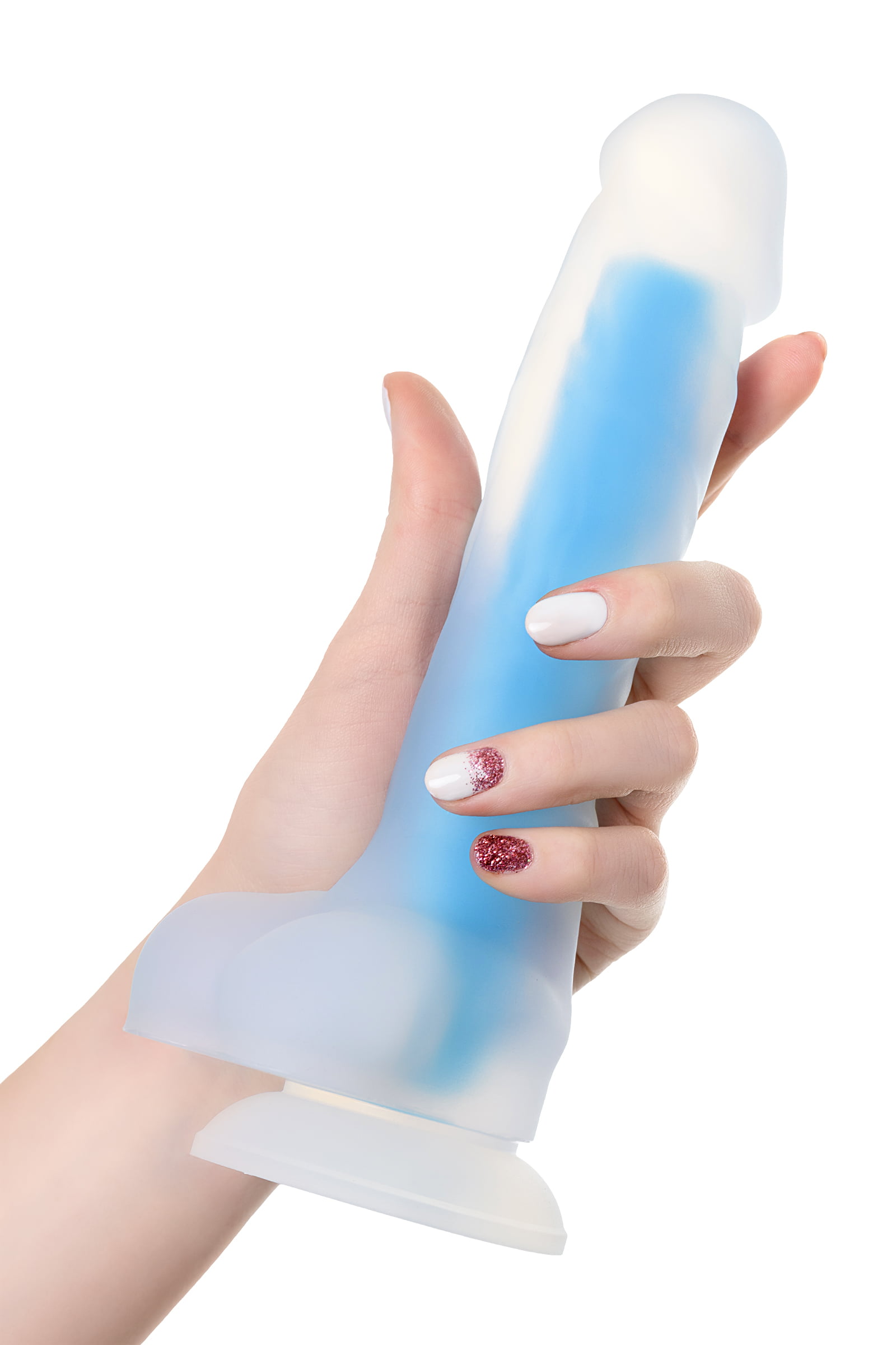 Beyond by Toyfa Bruce Glow Gece Parlayan Dildo, Silikon, Şeffaf, 22 cm - Görsel 5
