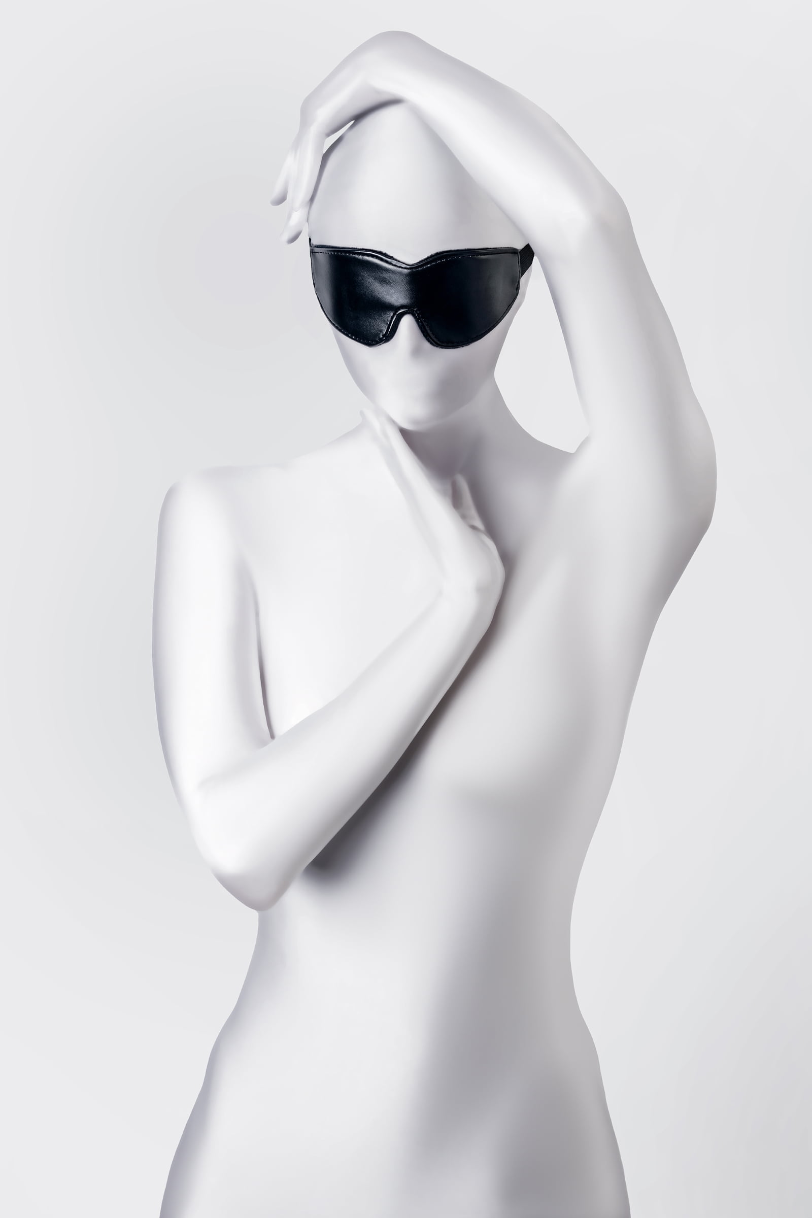 Anonymo BDSM Maske , PU deri, siyah, 26,5 cm - Görsel 3