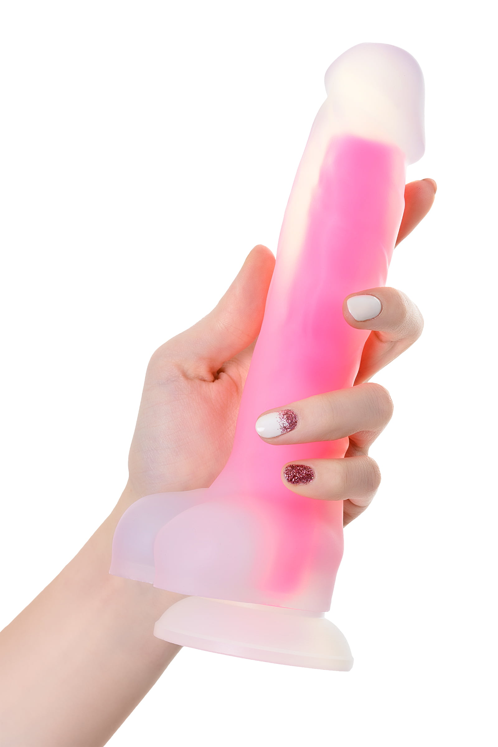Beyond by Toyfa Peter Glow Gece Parlayan Dildo, Silikon, Şeffaf, 22 cm - Görsel 5