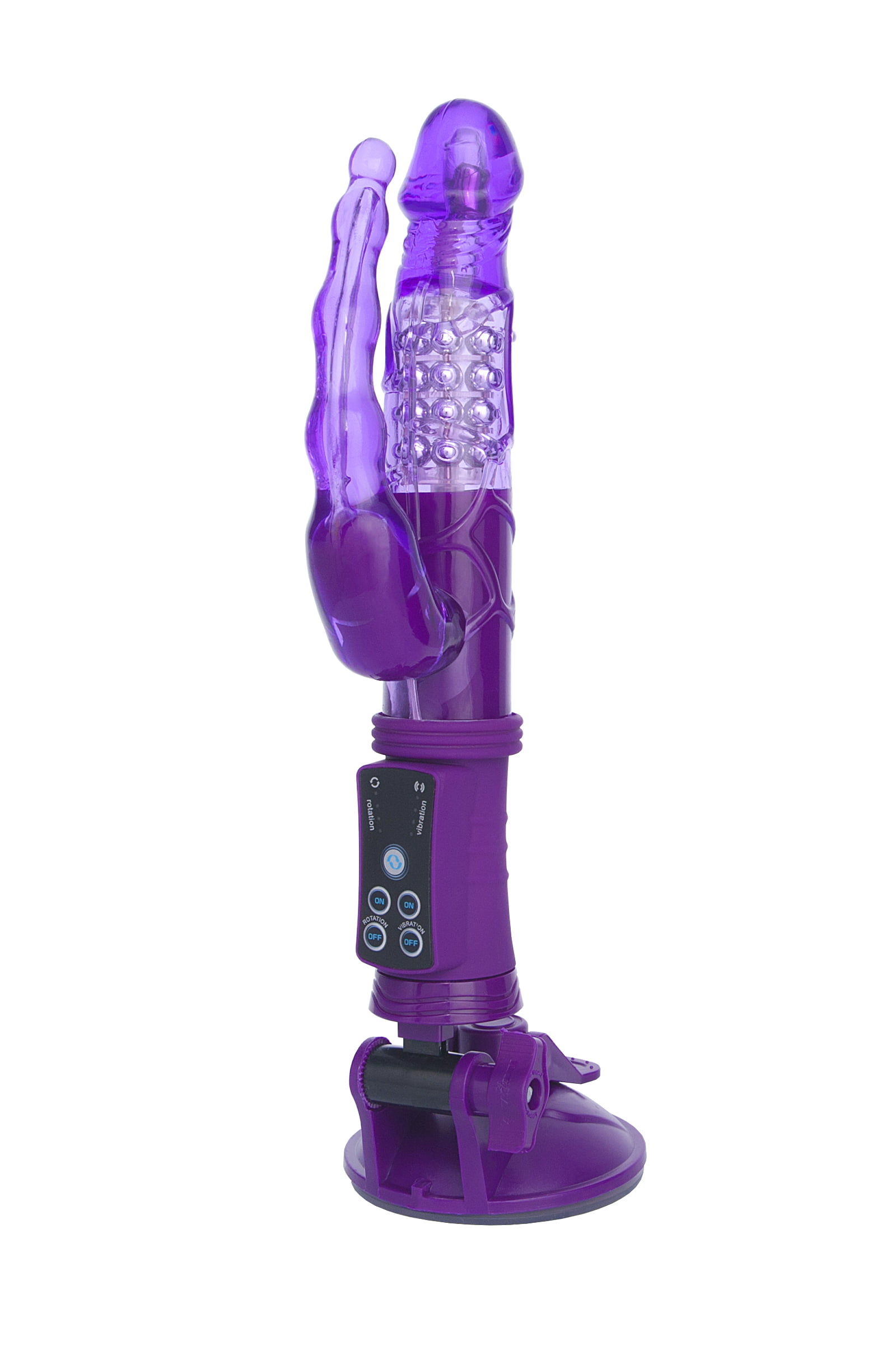 A-Toys by TOYFA Anal-Vajinal Vantuzlu Vibratör, mor, 22 cm - Görsel 6