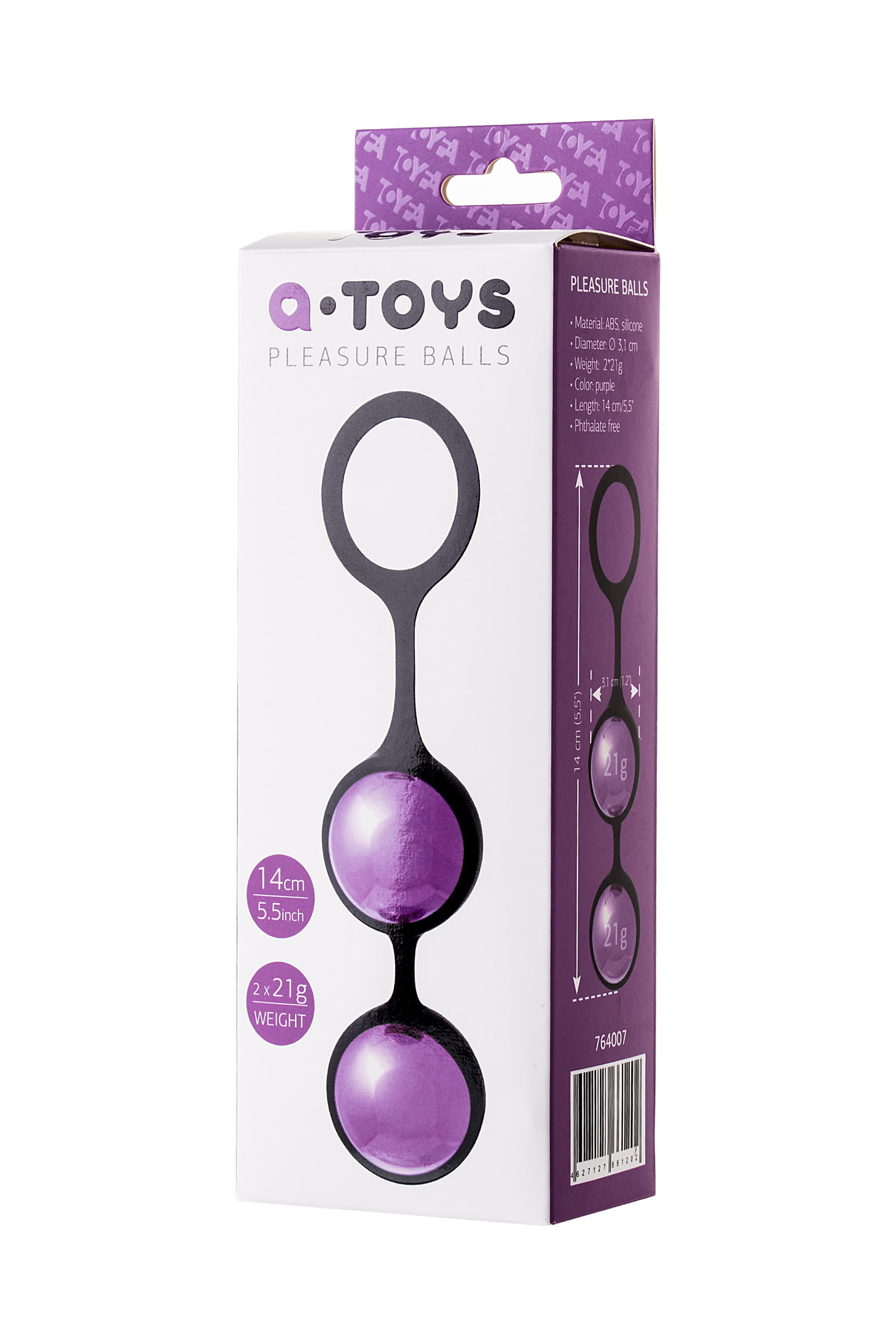 A-Toys by TOYFA Raspy vajinal topları, ABS plastik, Mor, 14 cm - Görsel 3