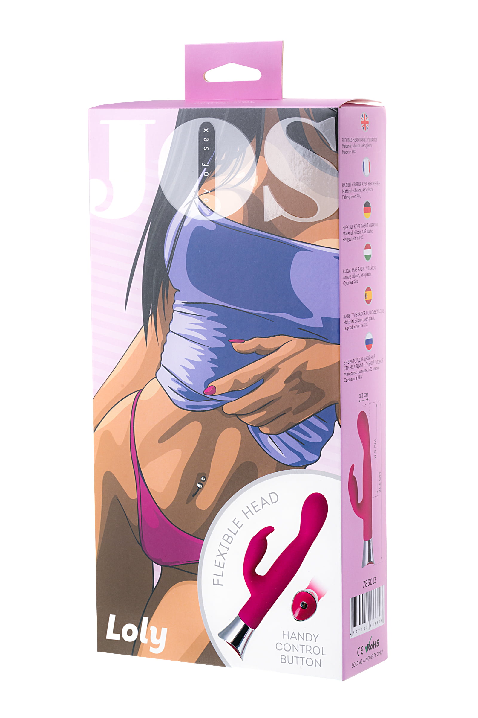 JOS LOLY Klitoral Uyarıcı Vibratör, silikon, pembe, 21,6 cm - Görsel 4