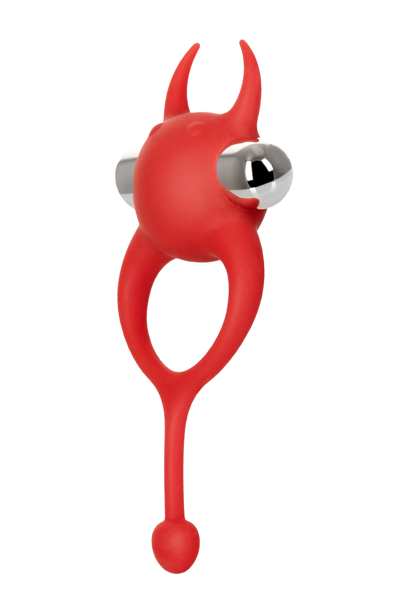 JOS NİCK Kuyruklu Penis Halkası, silikon, kırmızı, 13,5 cm - Görsel 2