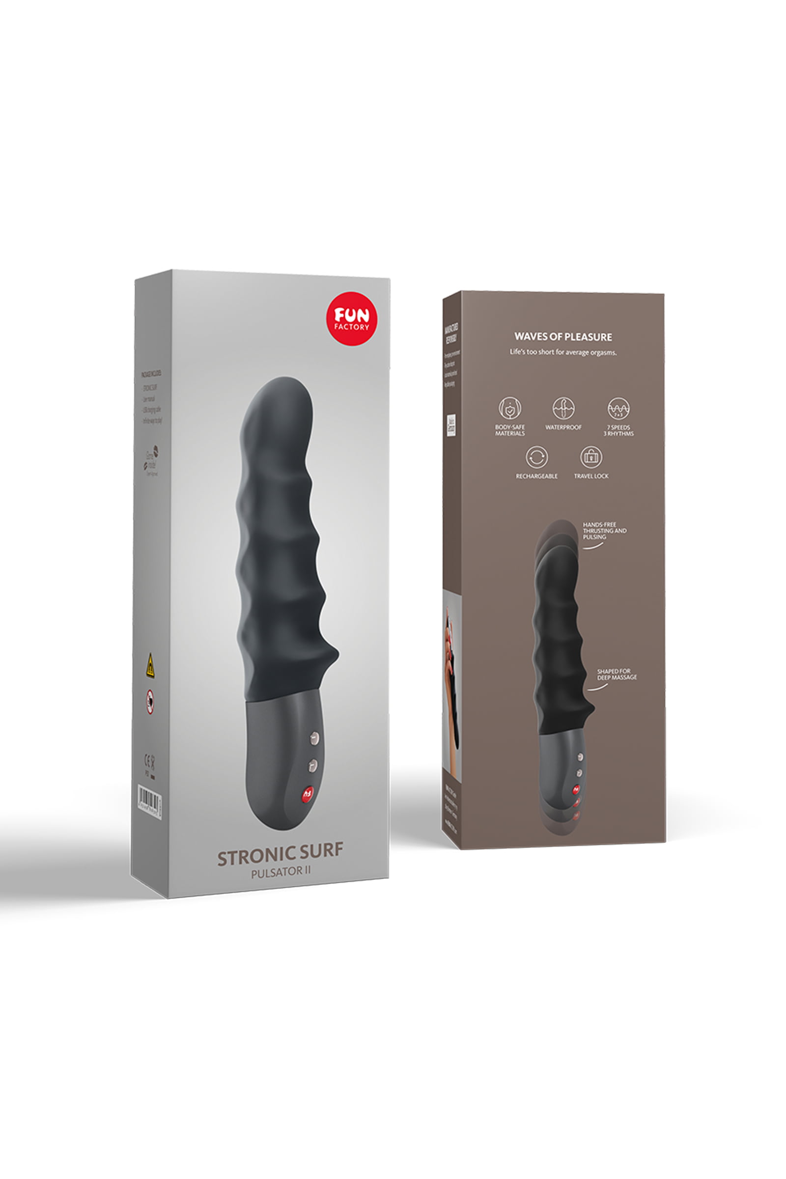 Fun Factory STRONİC SURF Vibratör, silikon, siyah, 20,8 cm - Görsel 3