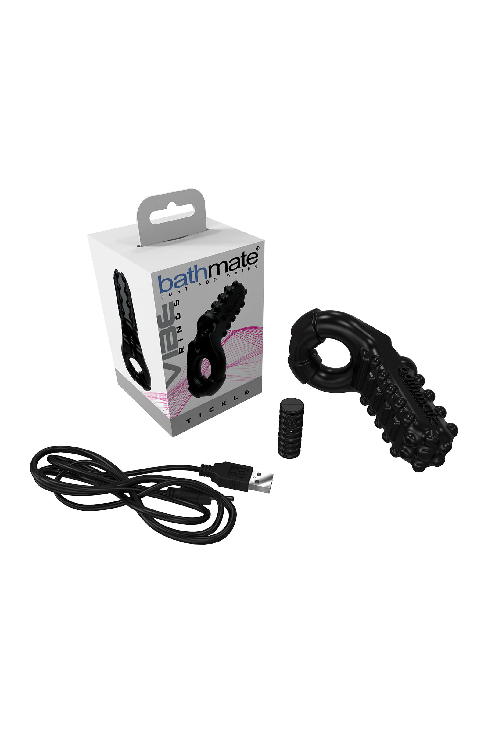Bathmate Penis üzerindeki titreşim halkası Tickle, elastomex, siyah, Ø5 cm - Görsel 7