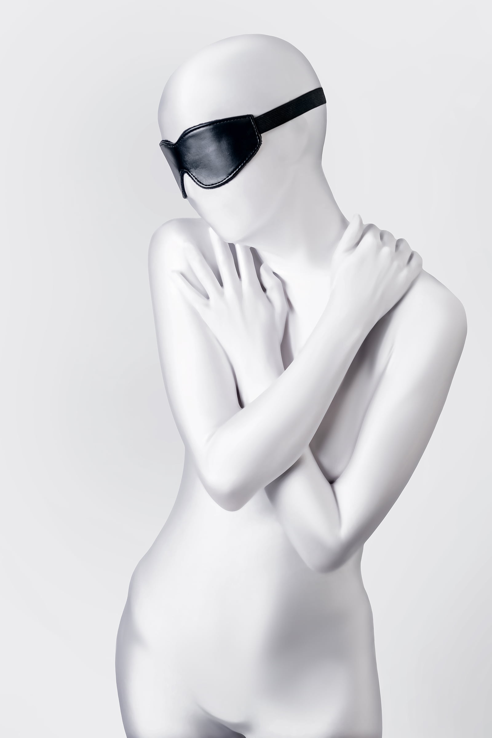 Anonymo BDSM Maske , PU deri, siyah, 26,5 cm - Görsel 2