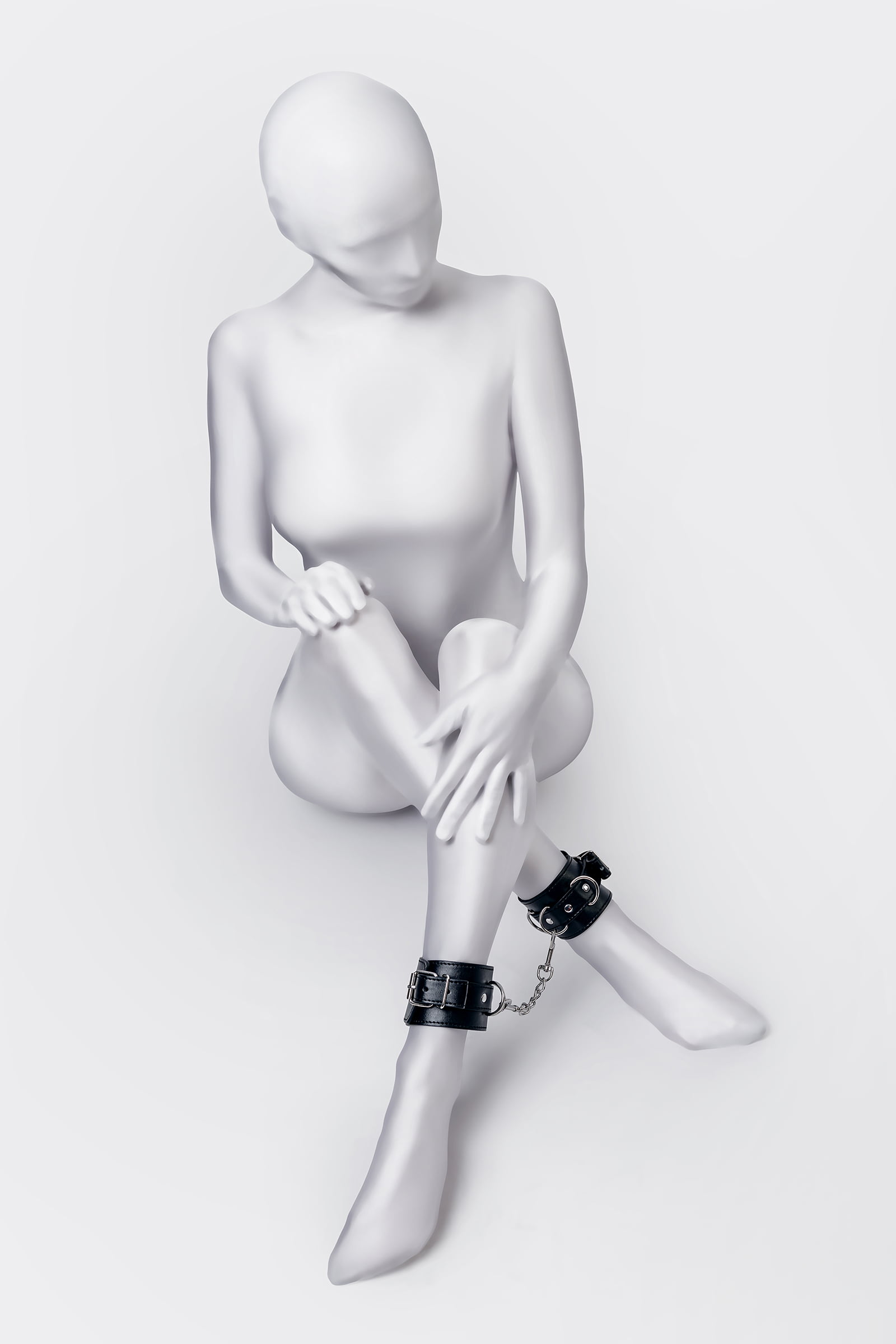 Anonymo BDSM Ayak Kelepçe #0153, PU deri, siyah, 26,5 cm - Görsel 3