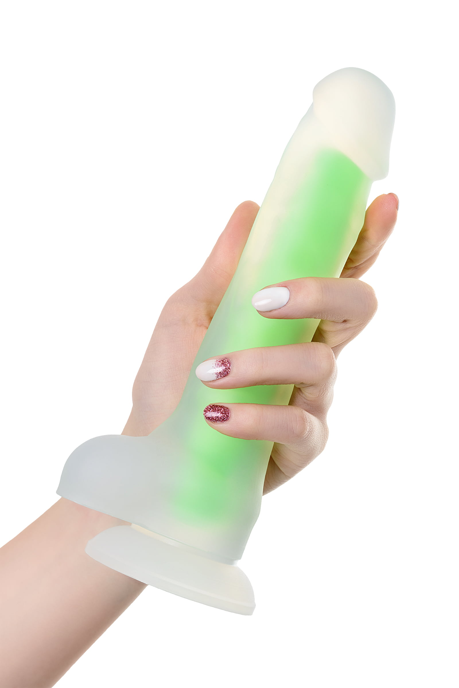 Beyond by Toyfa Clark Glow Gece Parlayan Dildo, Silikon, Şeffaf, 22 cm - Görsel 5