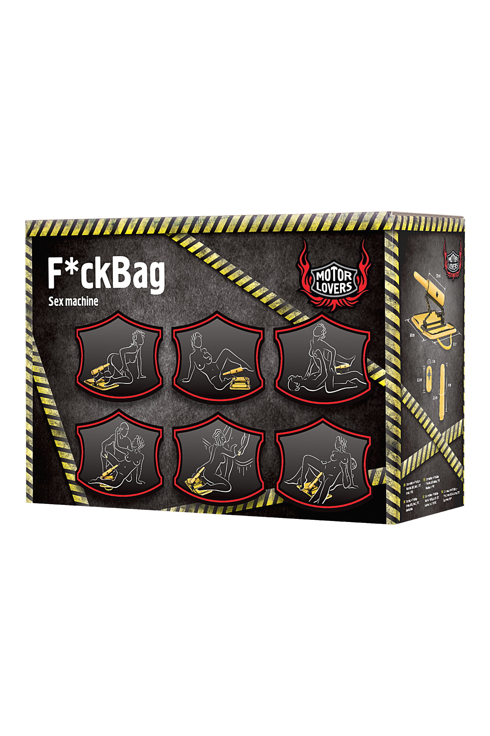 MotorLovers F*ckBag Seks Makinesi, ABS, Sarı, 36 cm - Görsel 10
