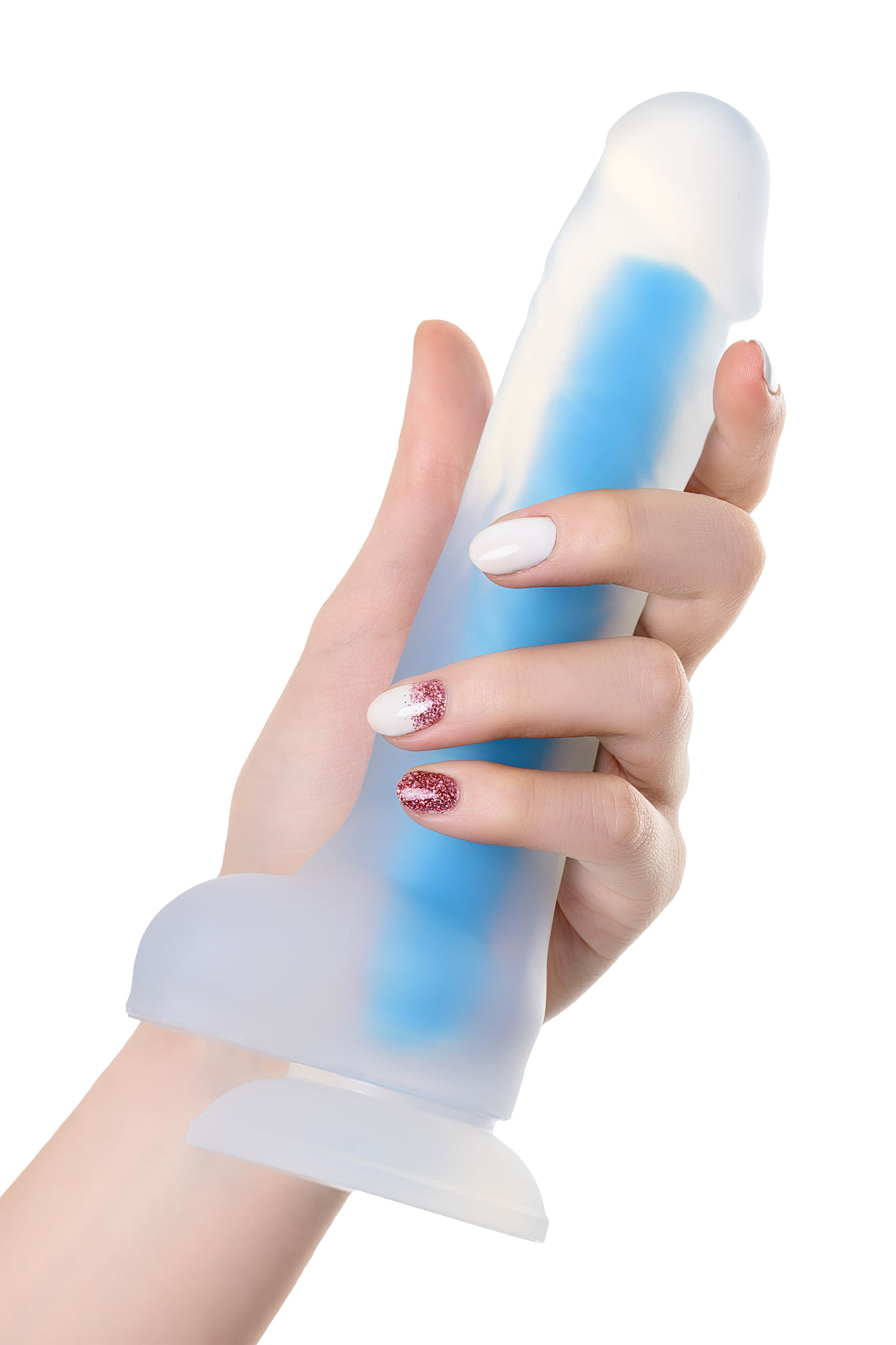 Beyond by Toyfa Steve Glow Gece Parlayan Dildo, Silikon, Şeffaf, 20 cm - Görsel 5