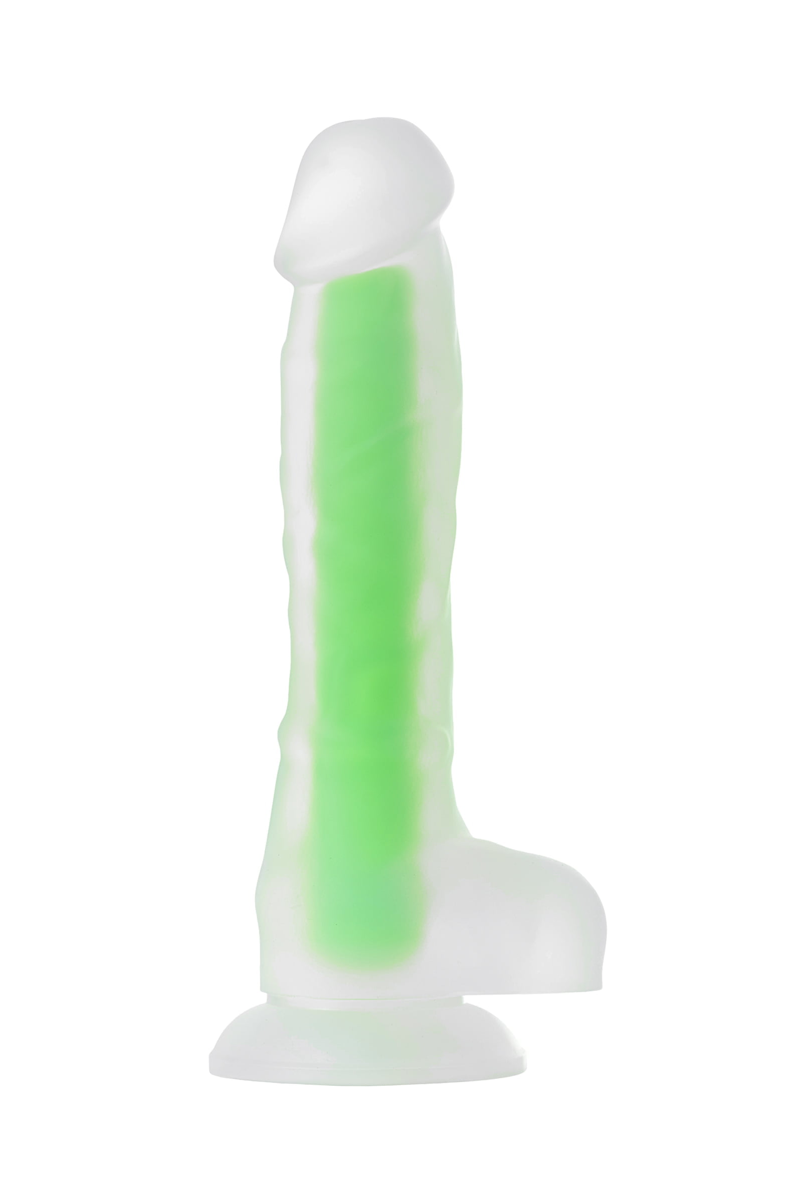 Beyond by Toyfa Dick Glow Gece Parlayan Dildo, Silikon, Şeffaf, 18 cm - Görsel 3