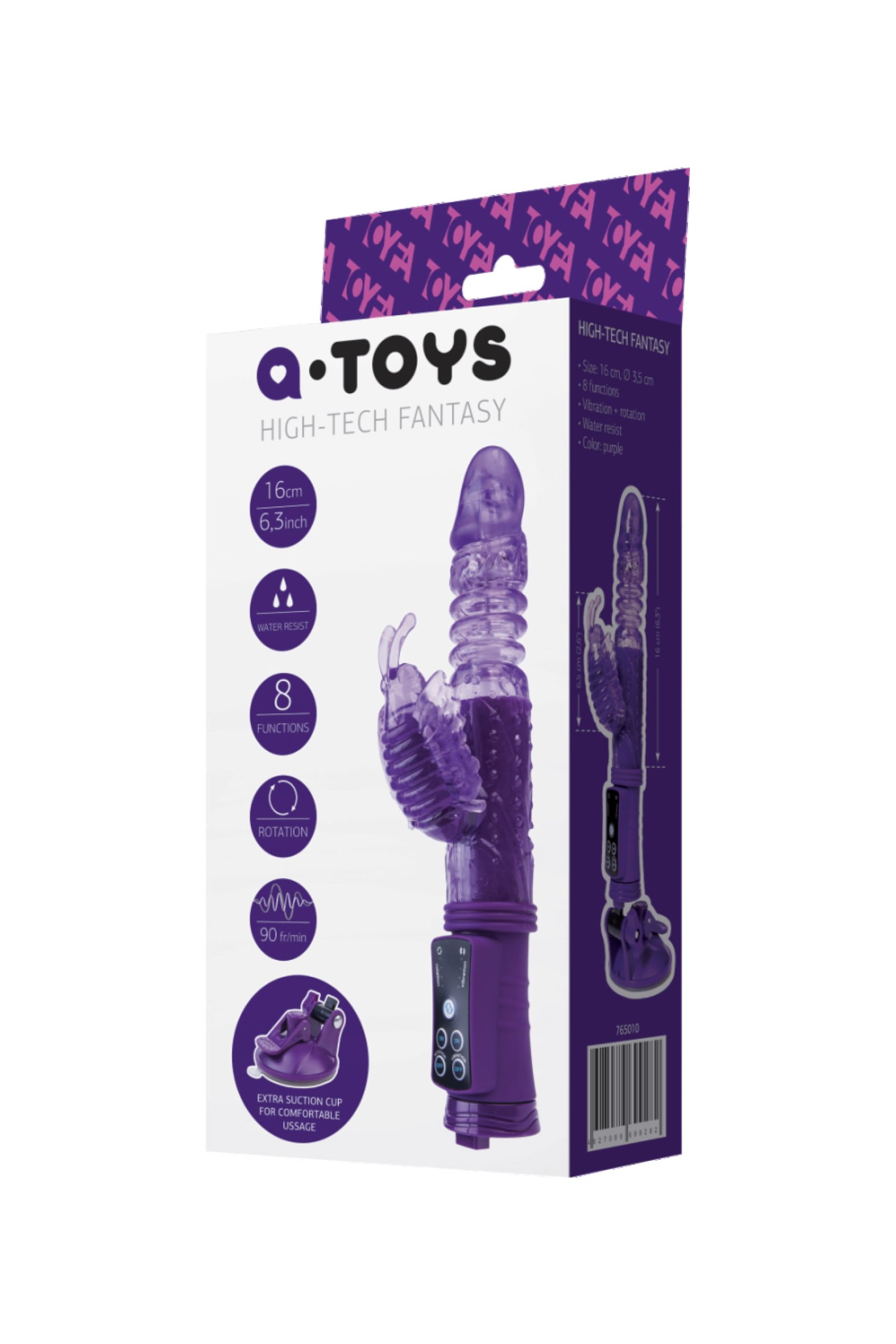 A-Toys by TOYFA High-Tech Klitoral Uyarıcı Vibratör, TPR, mor, 23 cm - Görsel 10