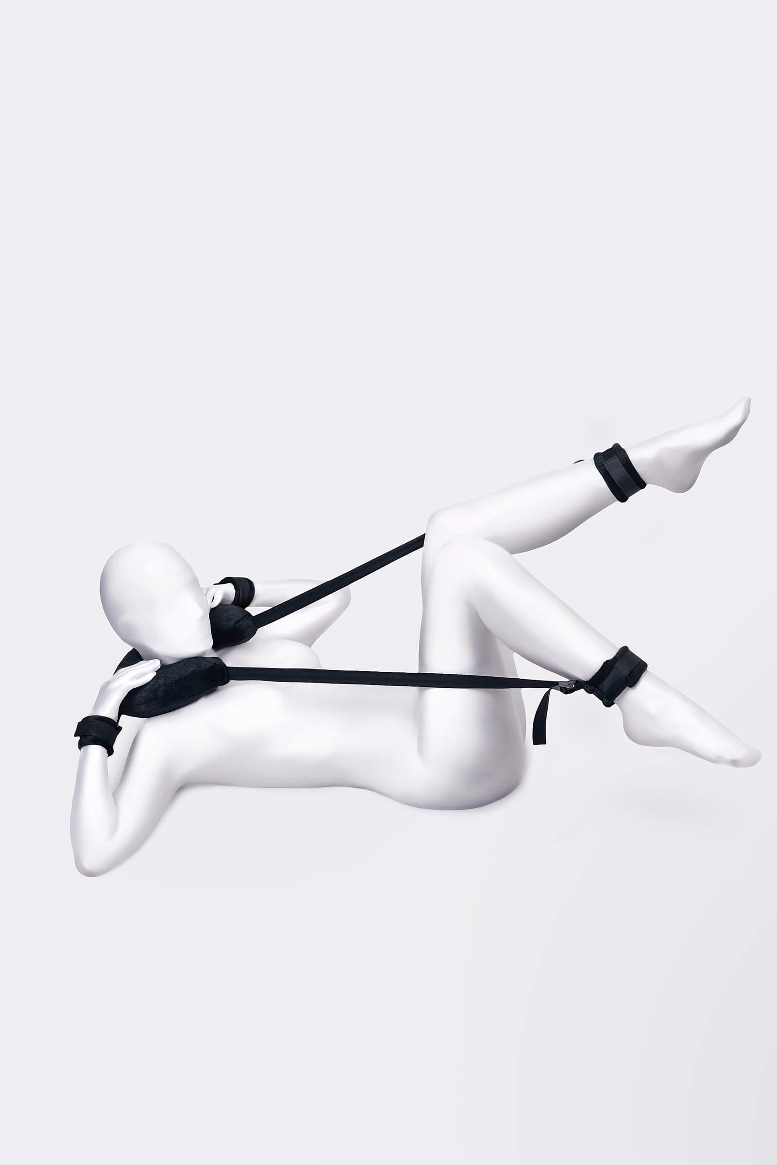 Anonymo BDSM sabitleme kemeri #0701 yastıklı, kadife, siyah, 127 cm - Görsel 2