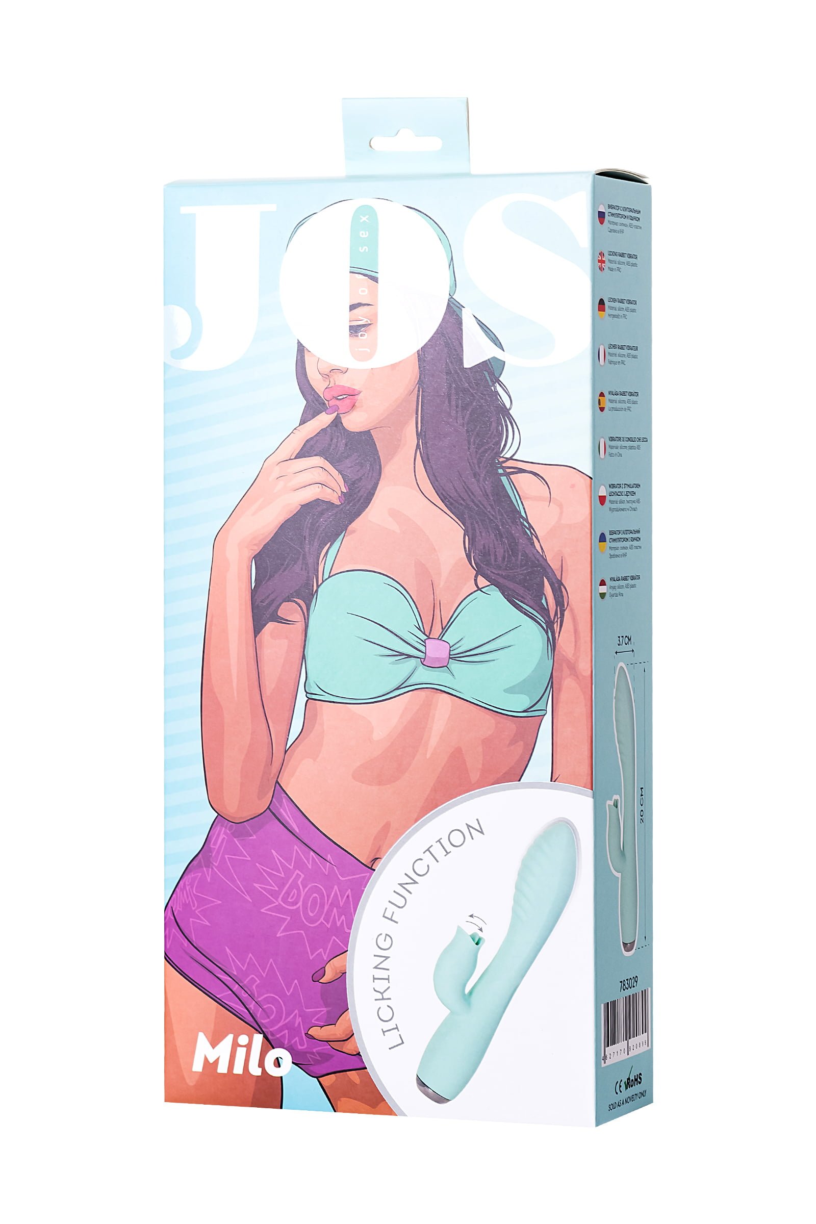 JOS MİLO Klitoral Uyarıcı ve Dilli Vibratör, Silikon, Cam Göbeği, 20 cm - Görsel 7