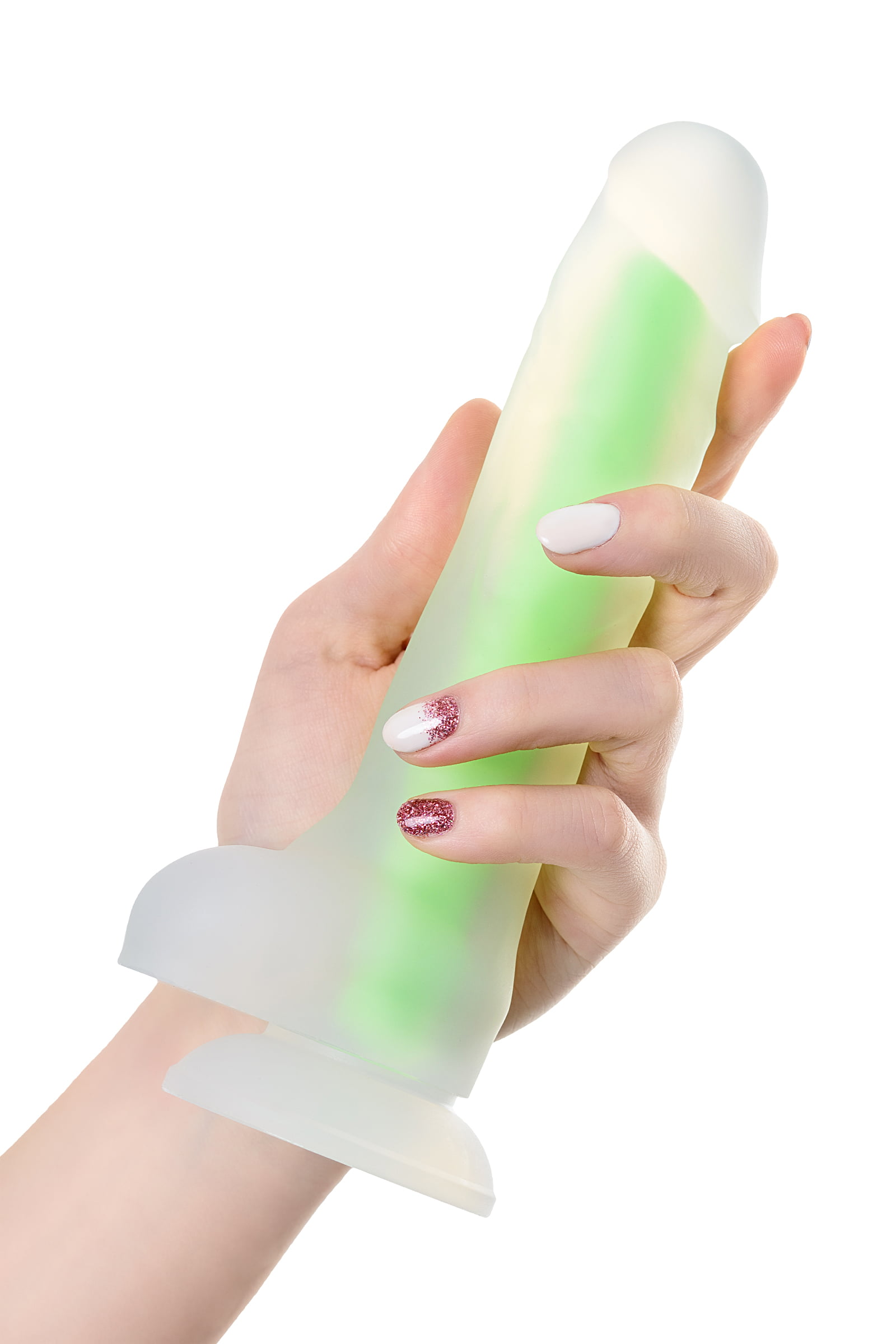 Beyond by Toyfa Wade Glow Gece Parlayan Dildo, Silikon, Şeffaf, 20 cm - Görsel 5