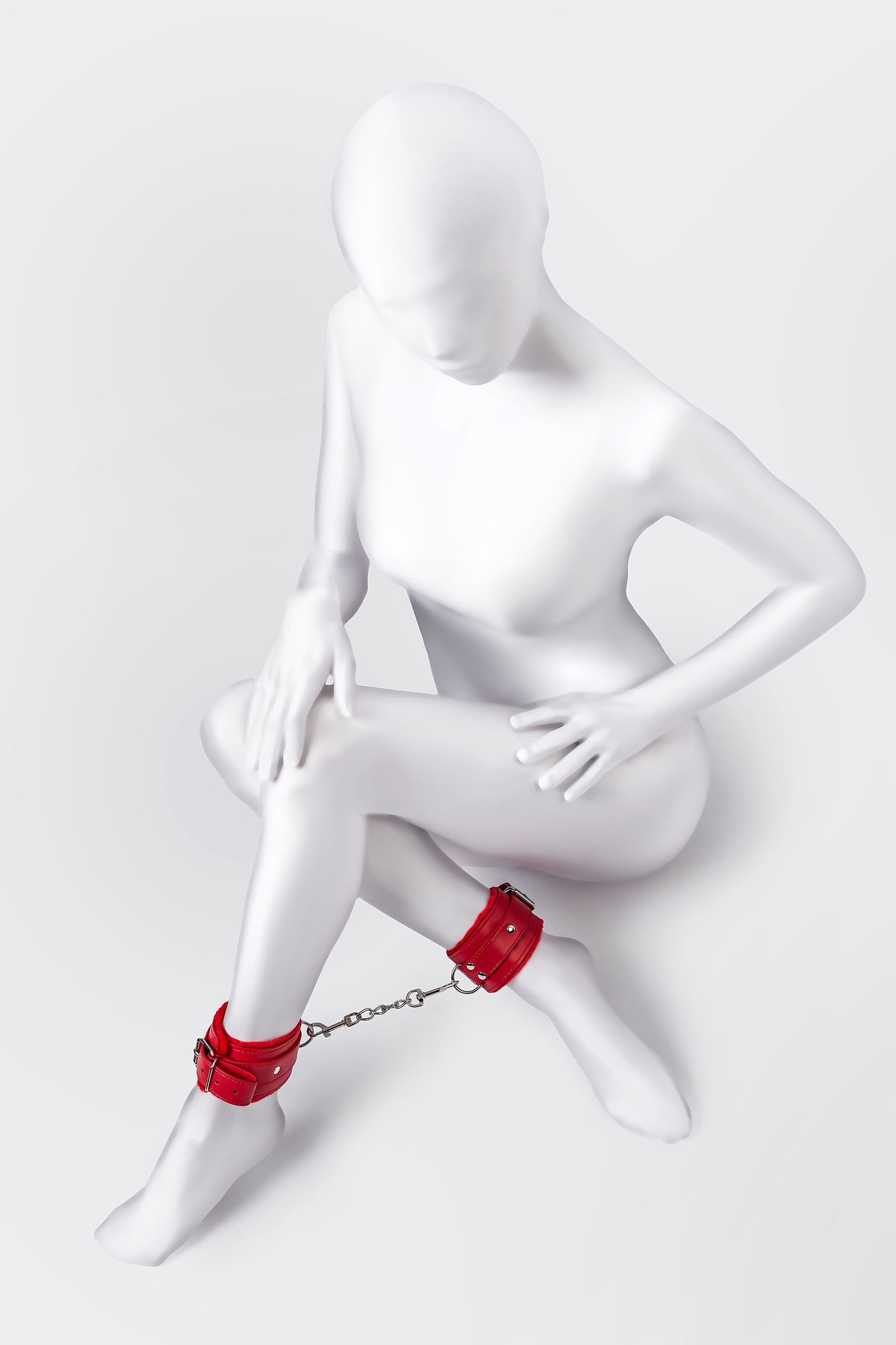 Anonymo BDSM Ayak Kelepçe #0155 , PU deri, kırmızı, 27 cm - Görsel 2