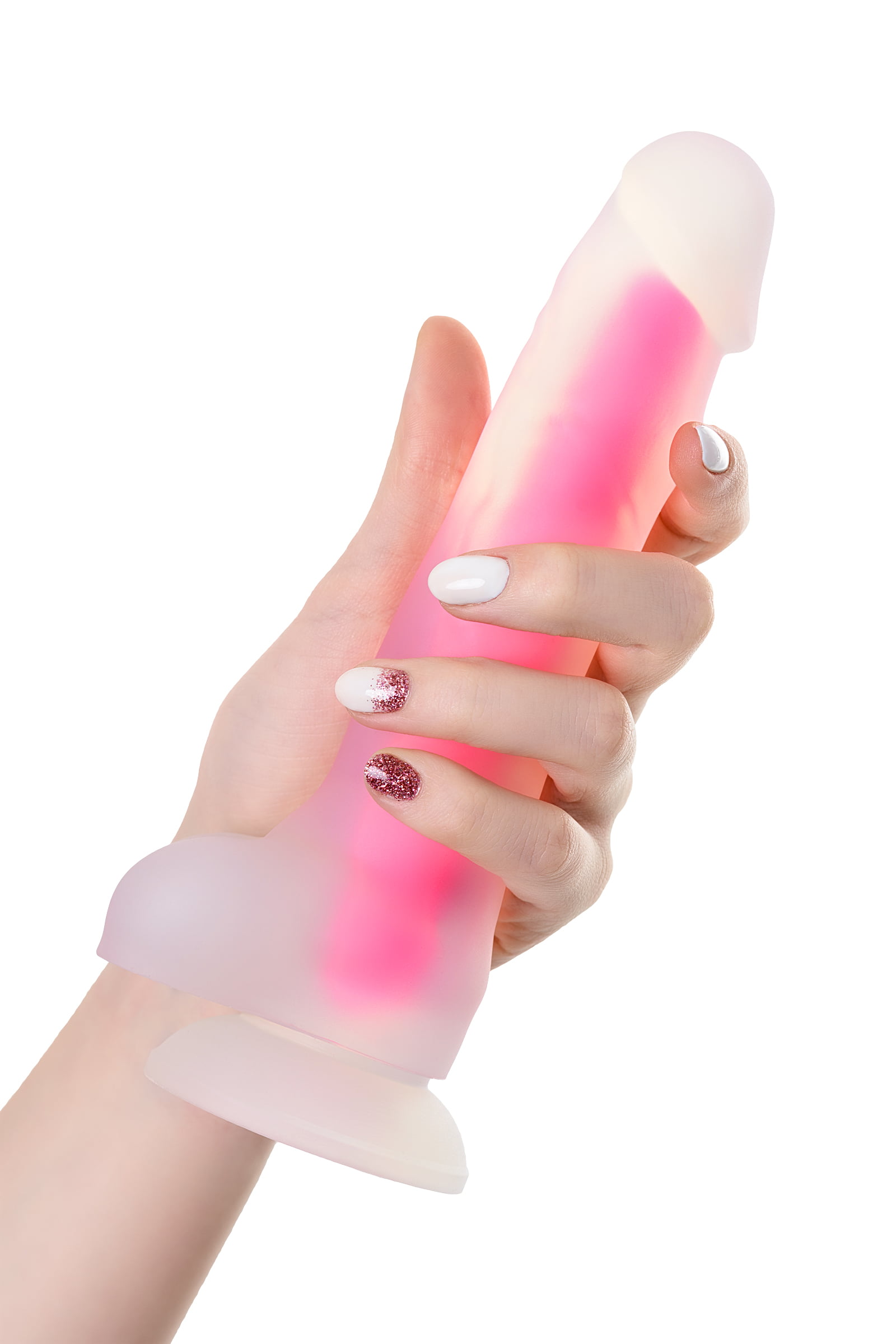 Beyond by Toyfa Tony Glow Gece Parlayan Dildo, Silikon,Şeffaf , 20 cm - Görsel 5