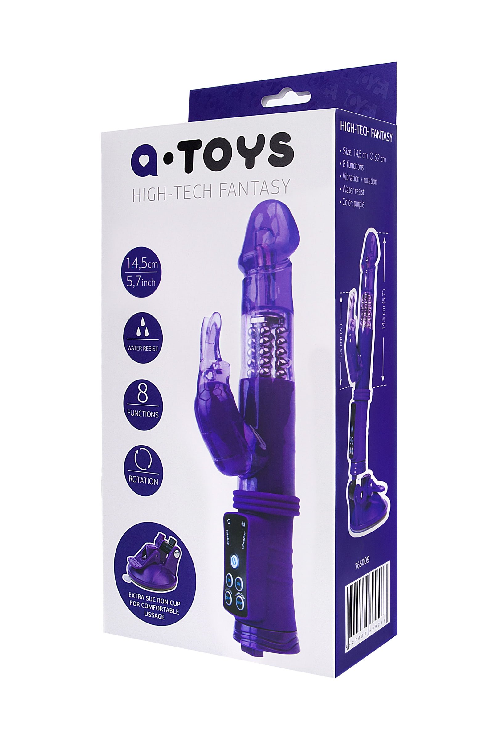 A-Toys by TOYFA Klitoral Uyarıcı Vibratör, TPR, Mor, 22 cm - Görsel 7