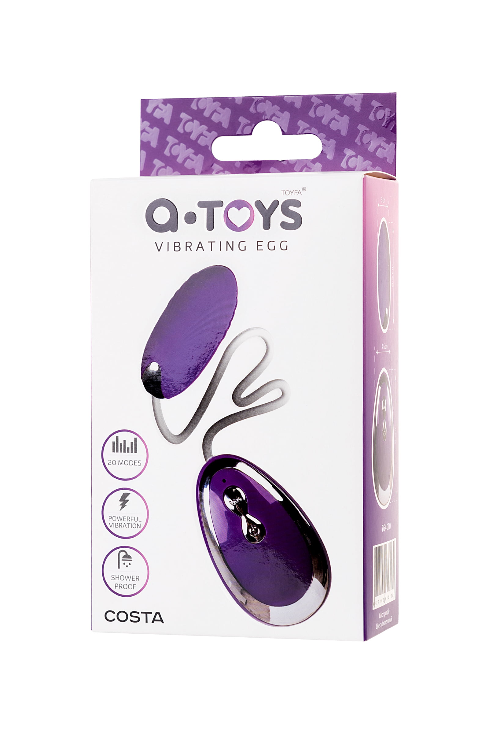 A-Toys by TOYFA Costa Mini Vibratörü, silikon, mor, 6,5 cm - Görsel 8