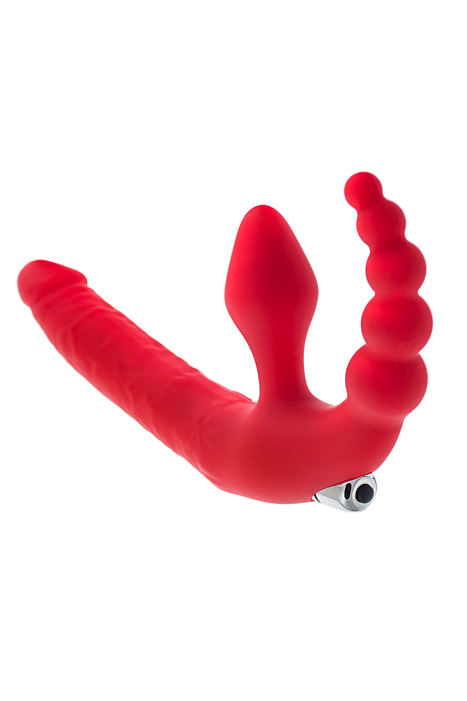 Black & Red by TOYFA Vibratörlü Strapon, silikon, kırmızı, 35 cm - Görsel 2