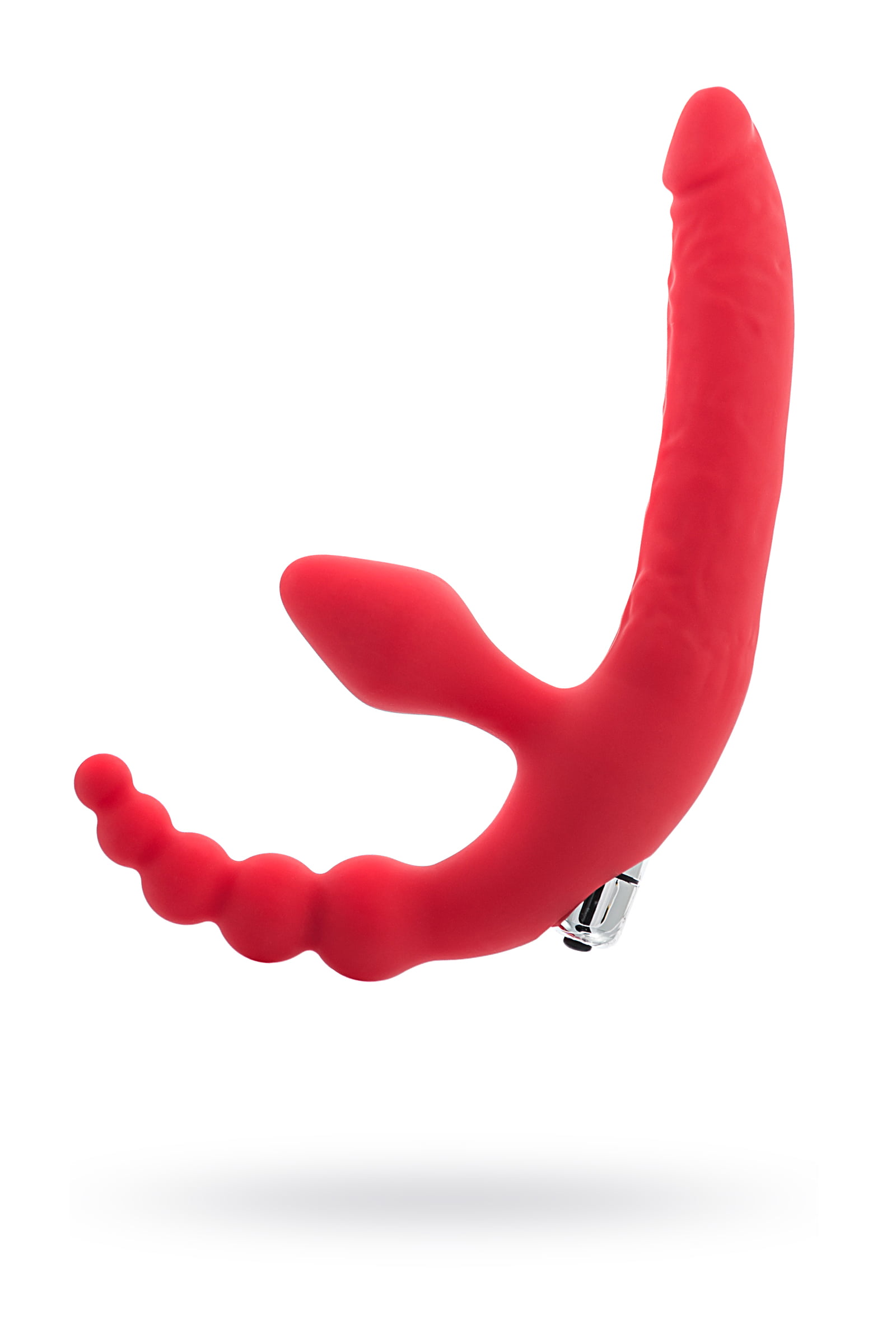 Black & Red by TOYFA Vibratörlü Strapon, silikon, kırmızı, 35 cm