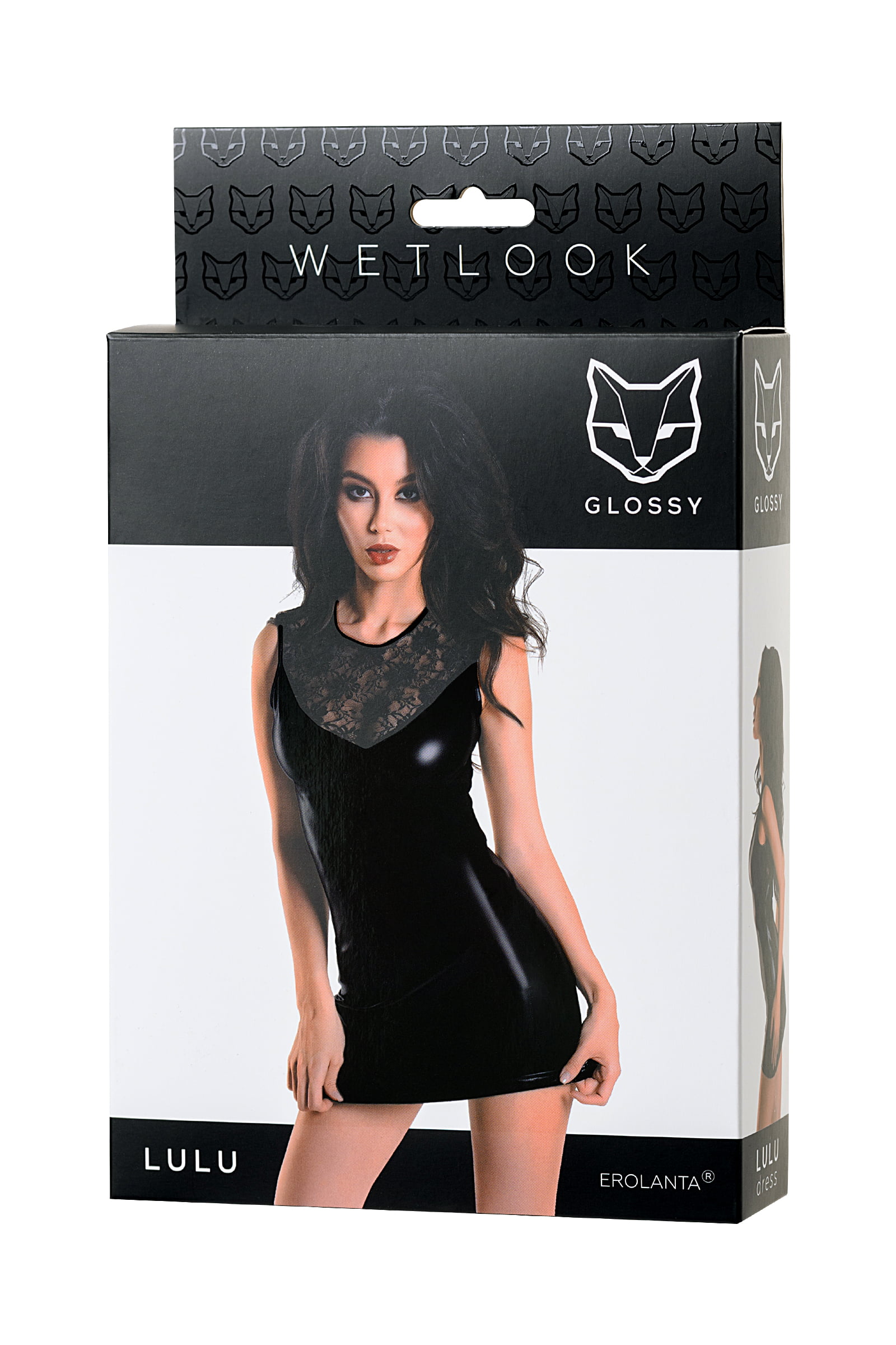 Glossy Parlak Lulu Elbise Wetlook malzemeden, Siyah, L - Görsel 5