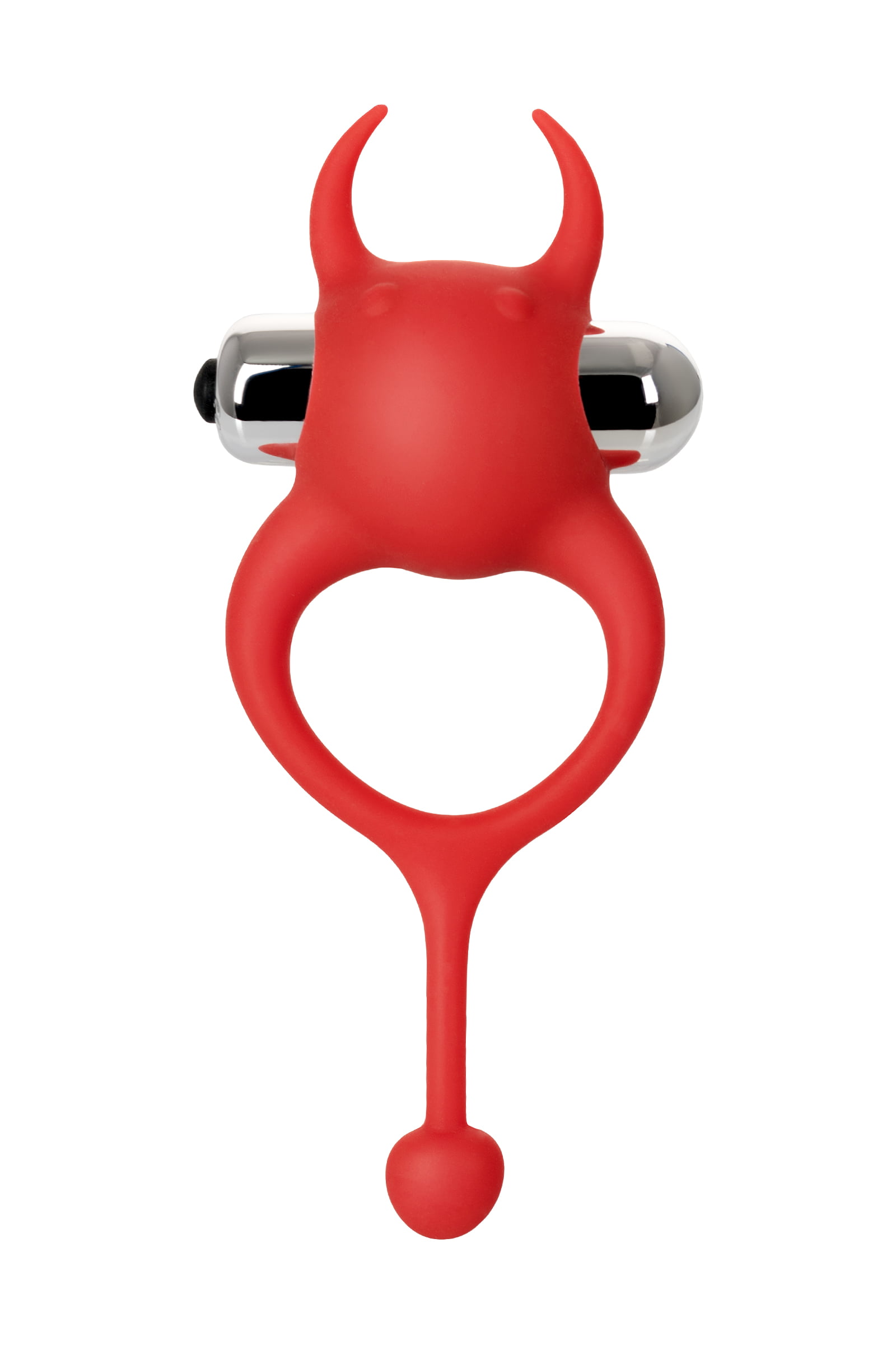 JOS NİCK Kuyruklu Penis Halkası, silikon, kırmızı, 13,5 cm - Görsel 3