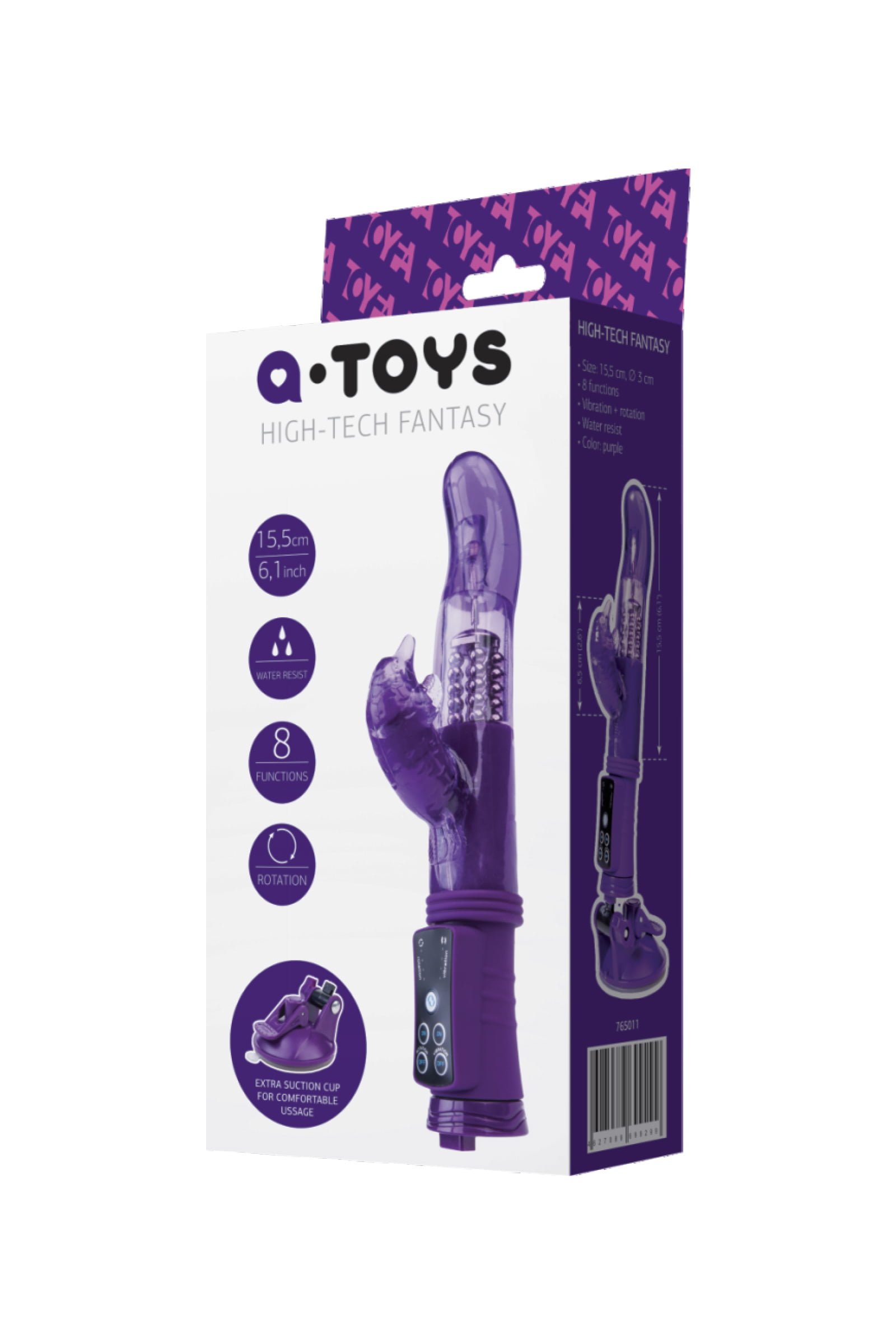 A-Toys by TOYFA Klitoral Uyarıcı Vibratör, TPR, Mor, 22,5 cm - Görsel 3