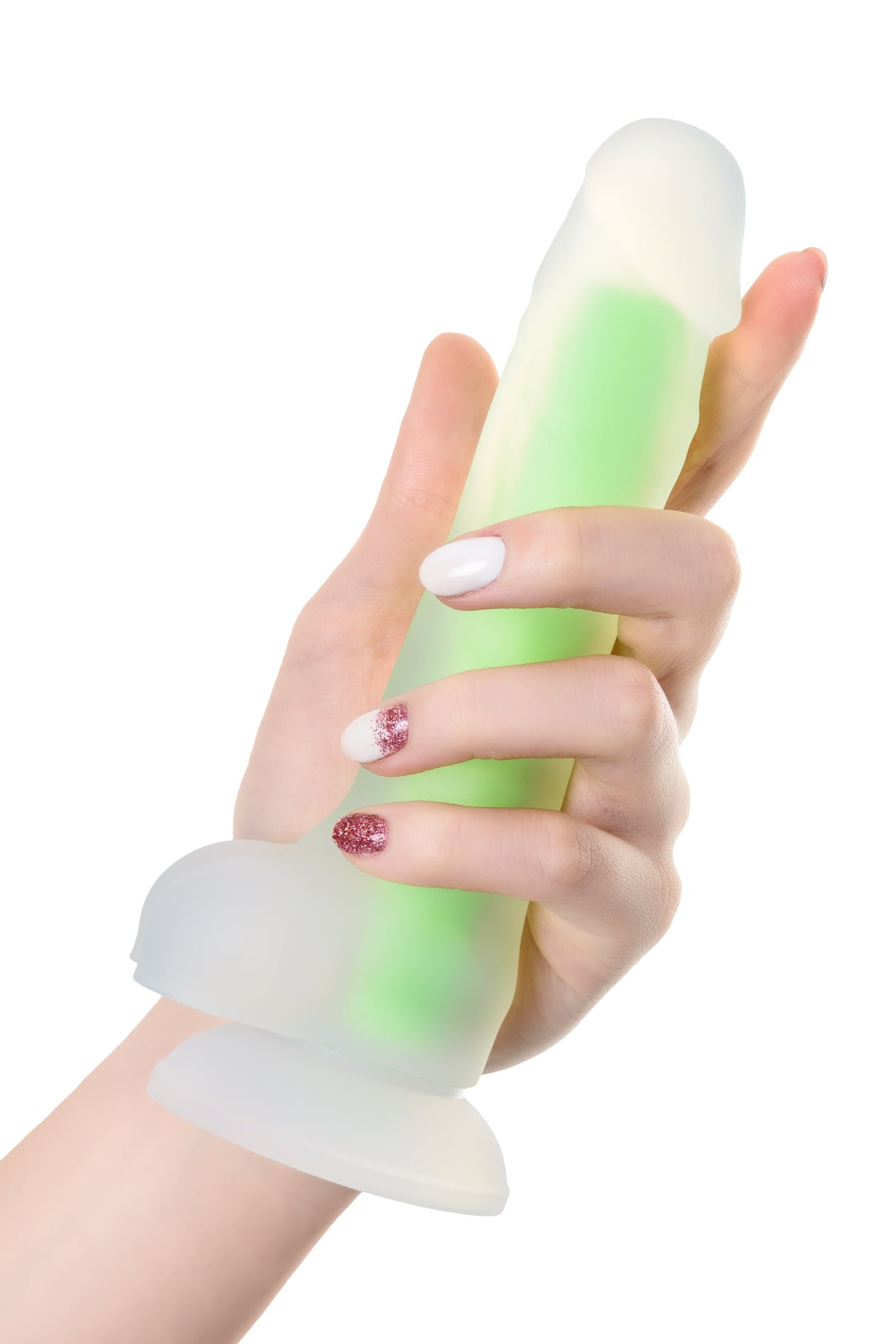 Beyond by Toyfa Dick Glow Gece Parlayan Dildo, Silikon, Şeffaf, 18 cm - Görsel 5