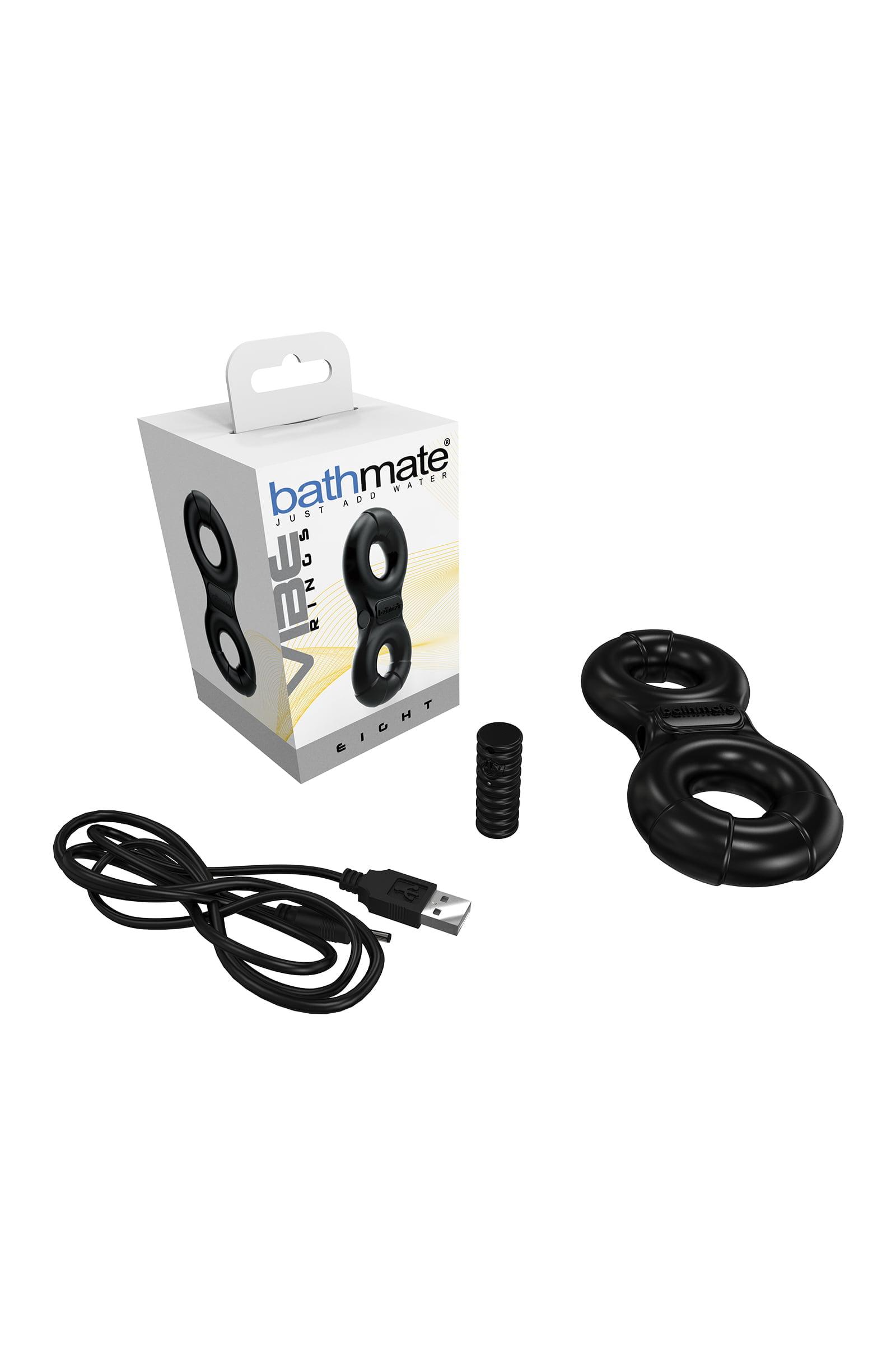 Bathmate Penis üzerindeki titreşim halkası Eight, elastomex, siyah, Ø4-5 cm - Görsel 6