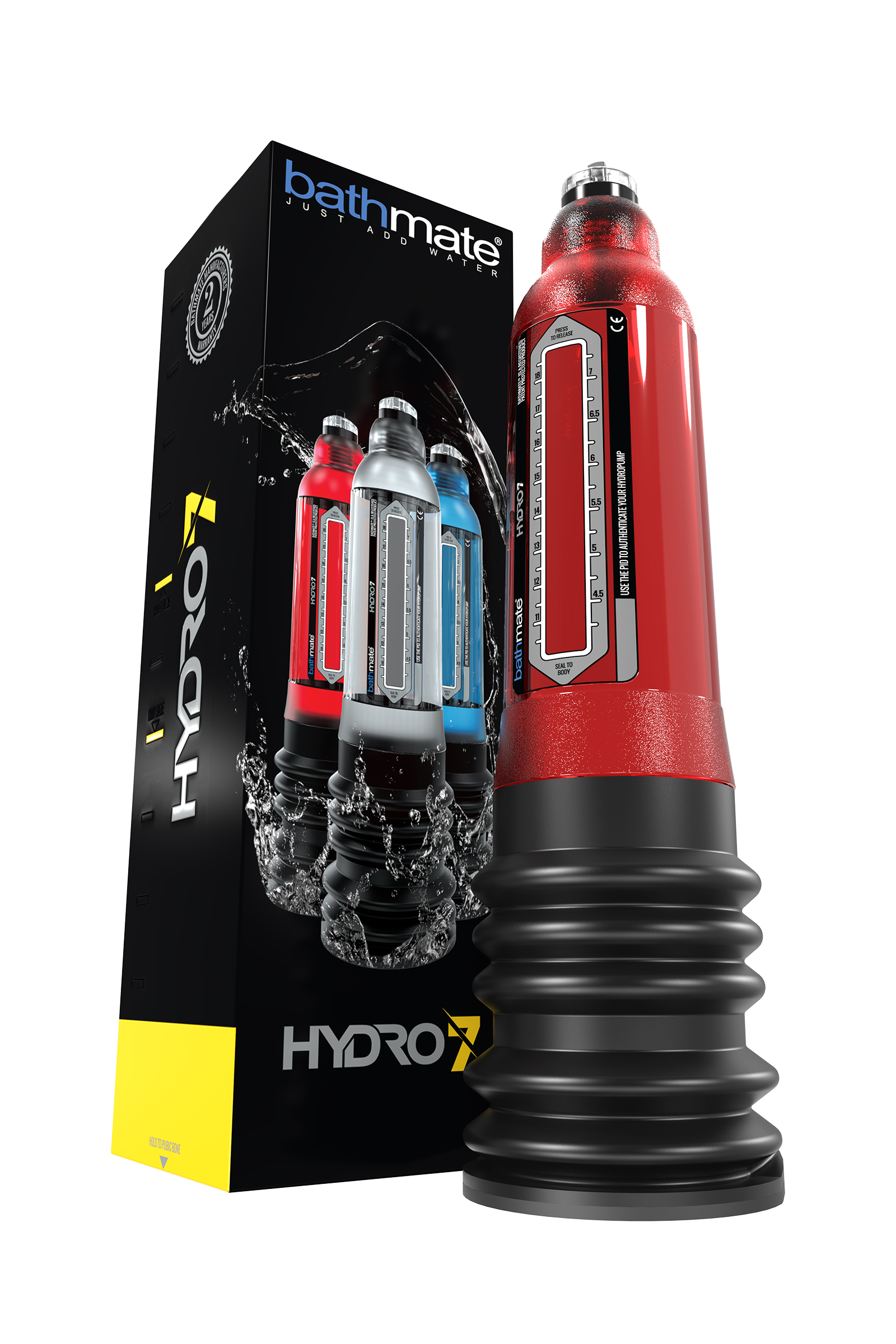 Bathmate HYDRO7 hidrolik pompa, ABS plastik, kırmızı, 30 cm (Hercules analog) - Görsel 5