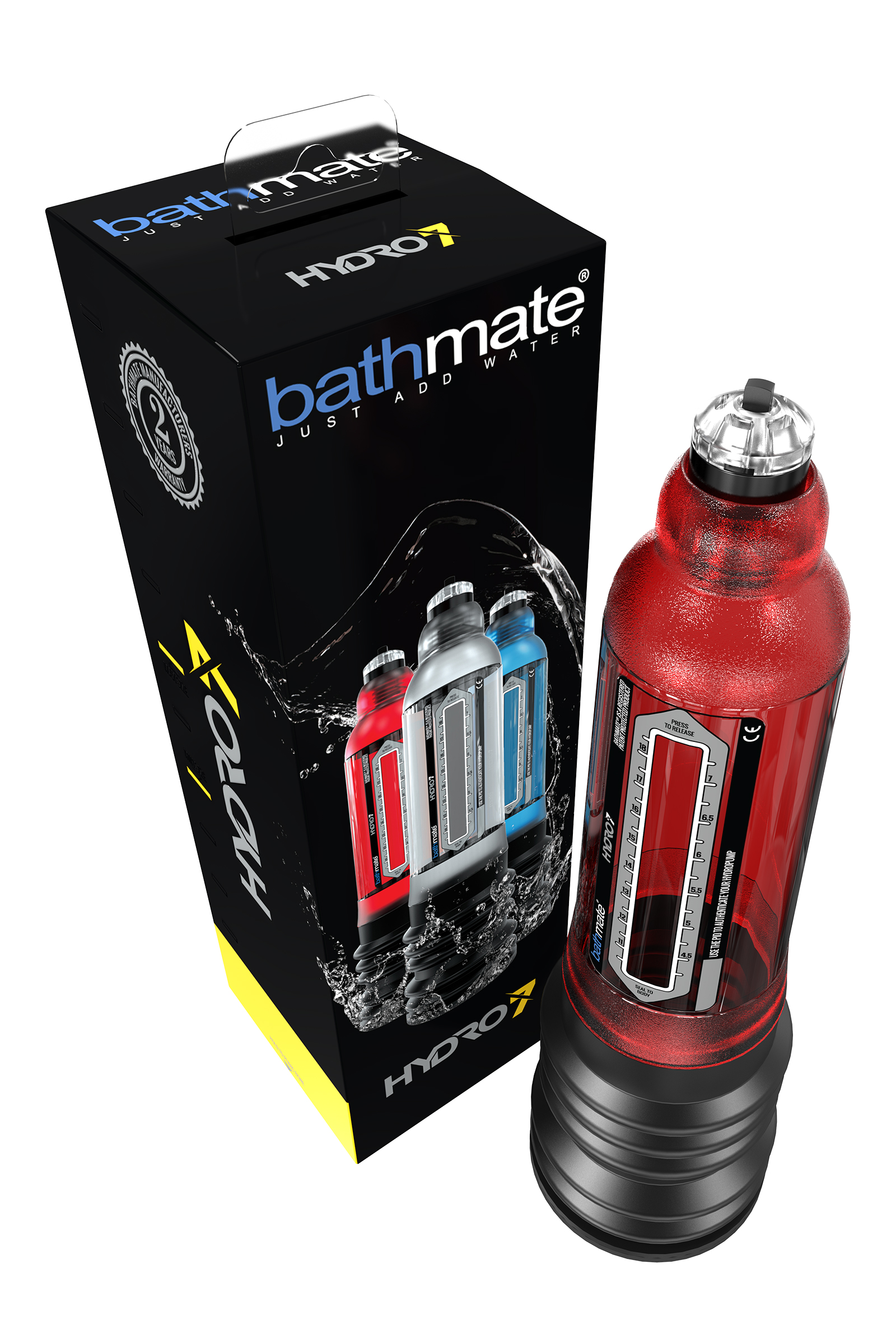 Bathmate HYDRO7 hidrolik pompa, ABS plastik, kırmızı, 30 cm (Hercules analog) - Görsel 6