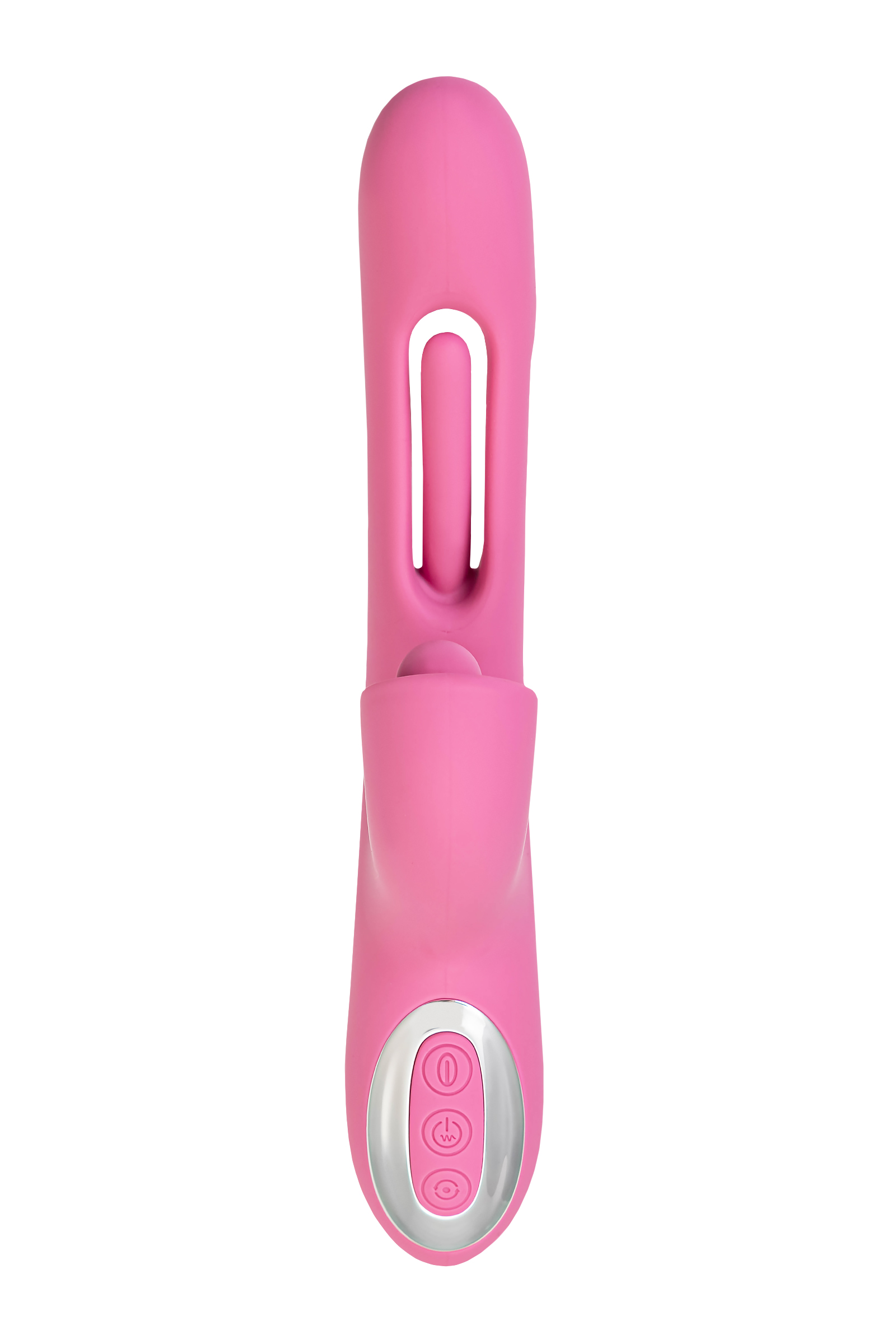 JOS Monti Hareketli Dilli ve Titreşimli Top Başlıklı Vibratör, Silikon, Pembe, 24 cm - Görsel 2