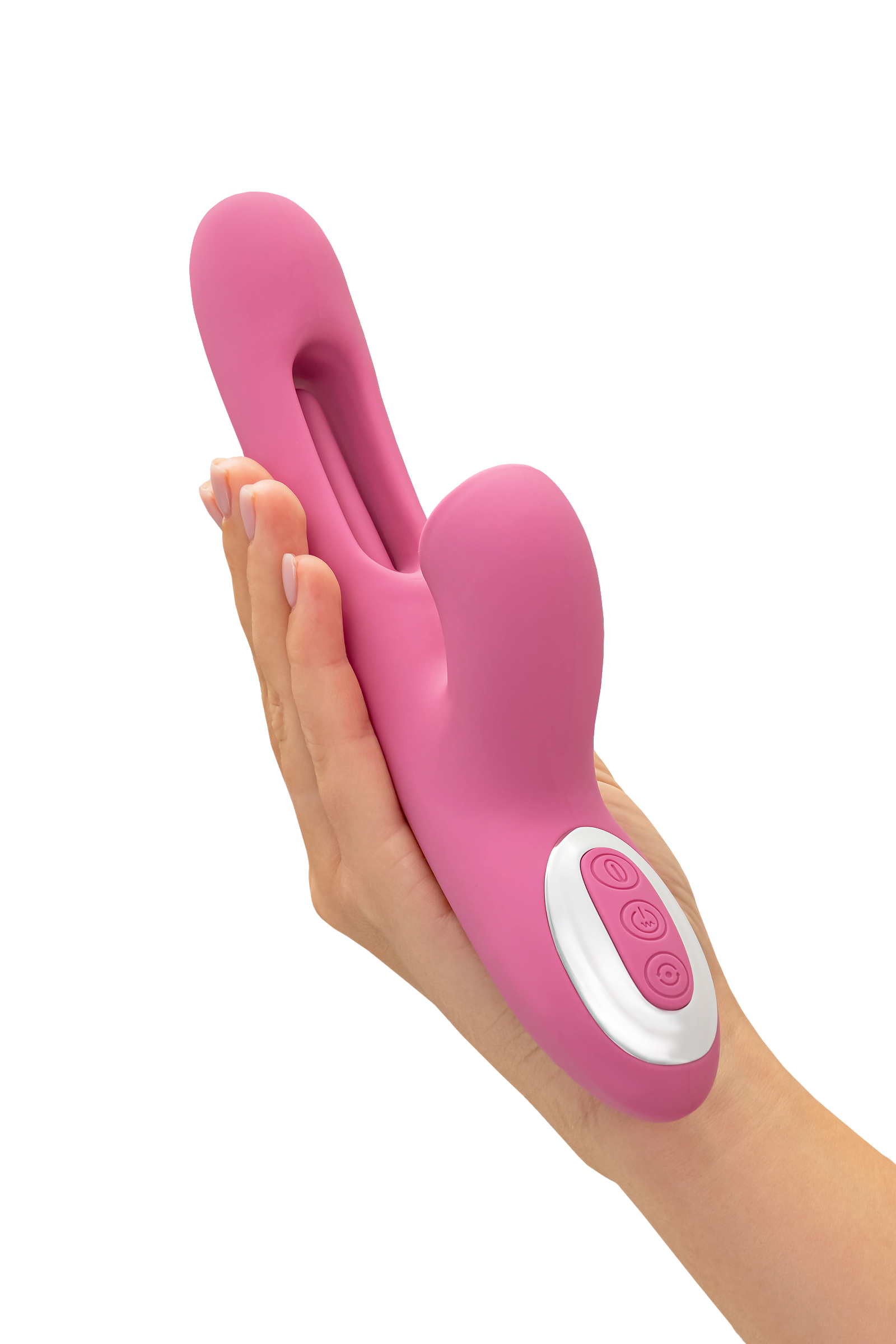 JOS Monti Hareketli Dilli ve Titreşimli Top Başlıklı Vibratör, Silikon, Pembe, 24 cm - Görsel 5