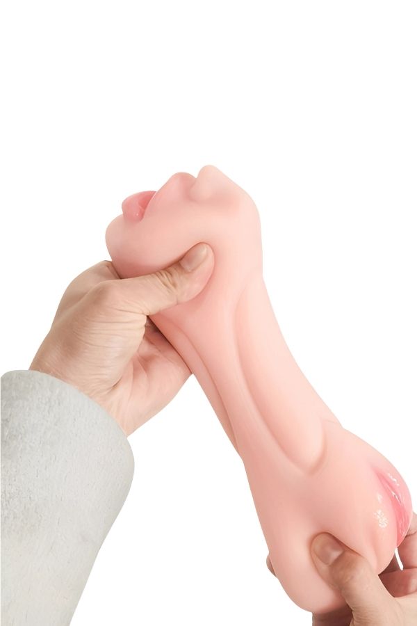 XOXO Gerçekçi Mastürbatör, 3 Girişli, TPE Malzeme, Ten Rengi 550 gr - Görsel 6