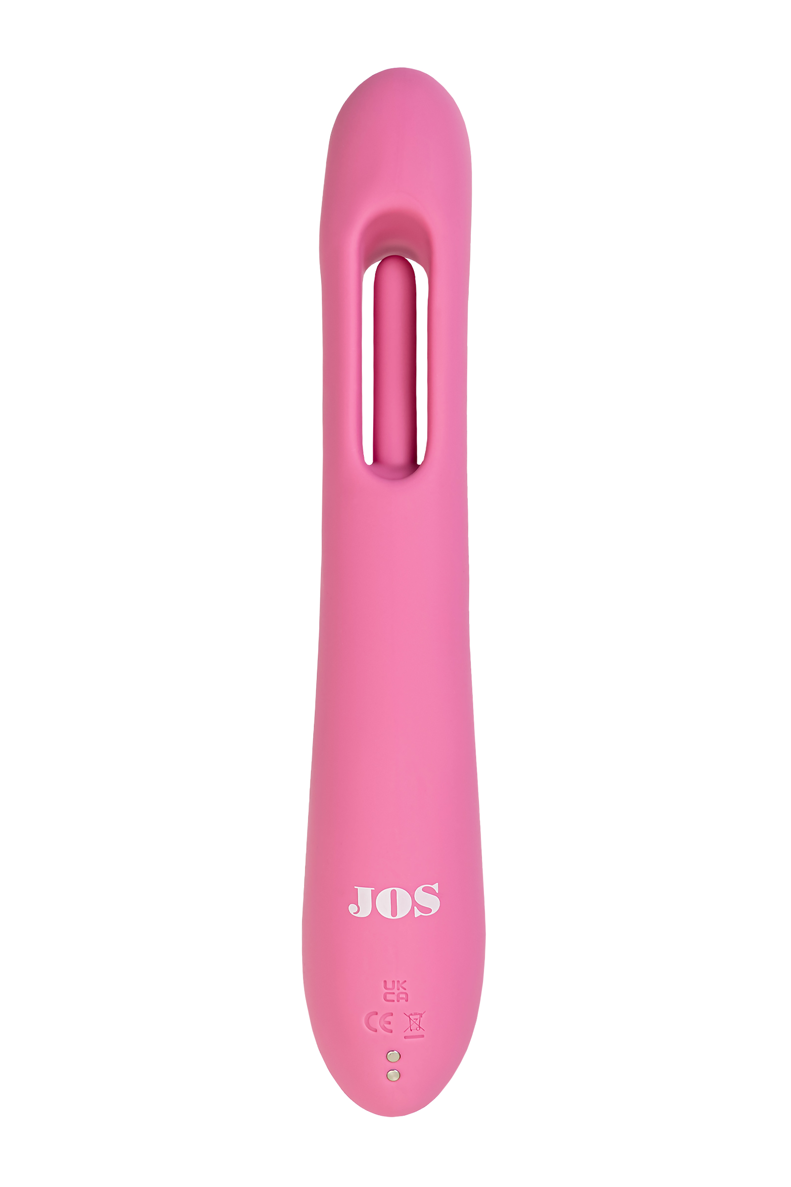 JOS Monti Hareketli Dilli ve Titreşimli Top Başlıklı Vibratör, Silikon, Pembe, 24 cm - Görsel 3