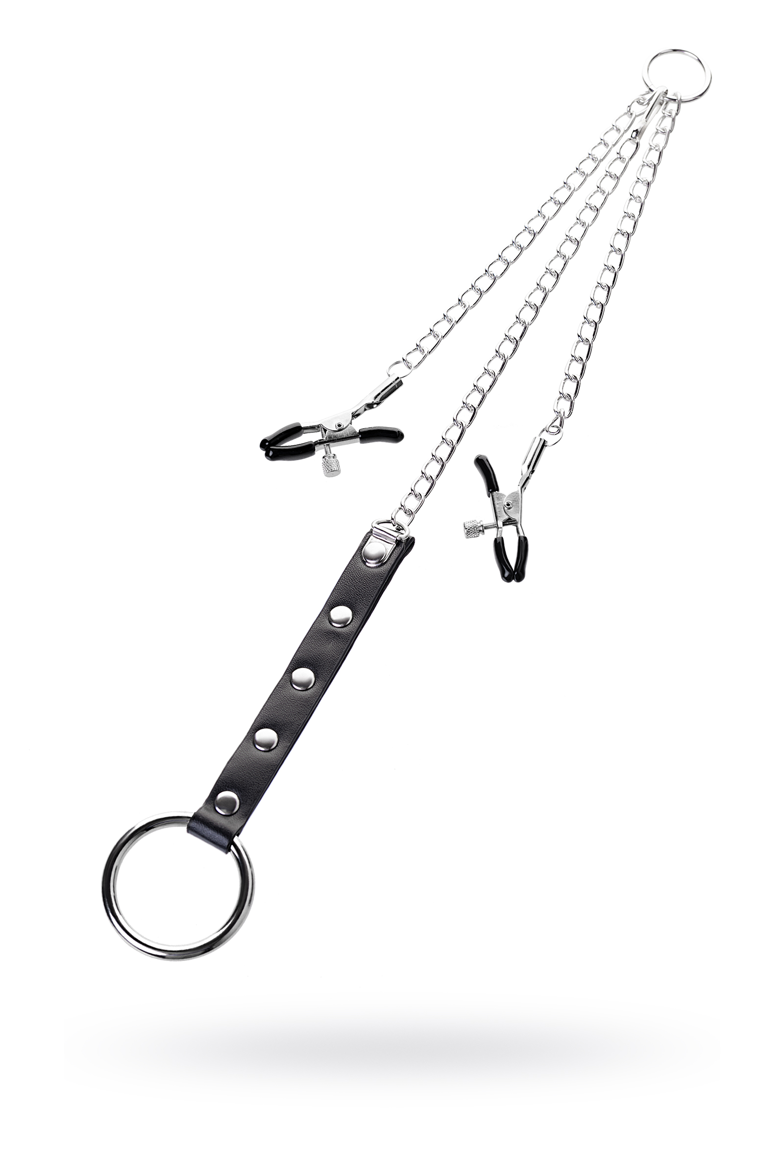 TOYFA Metal Penis Halkalı Meme Kelepçeleri, gümüş, 60 cm