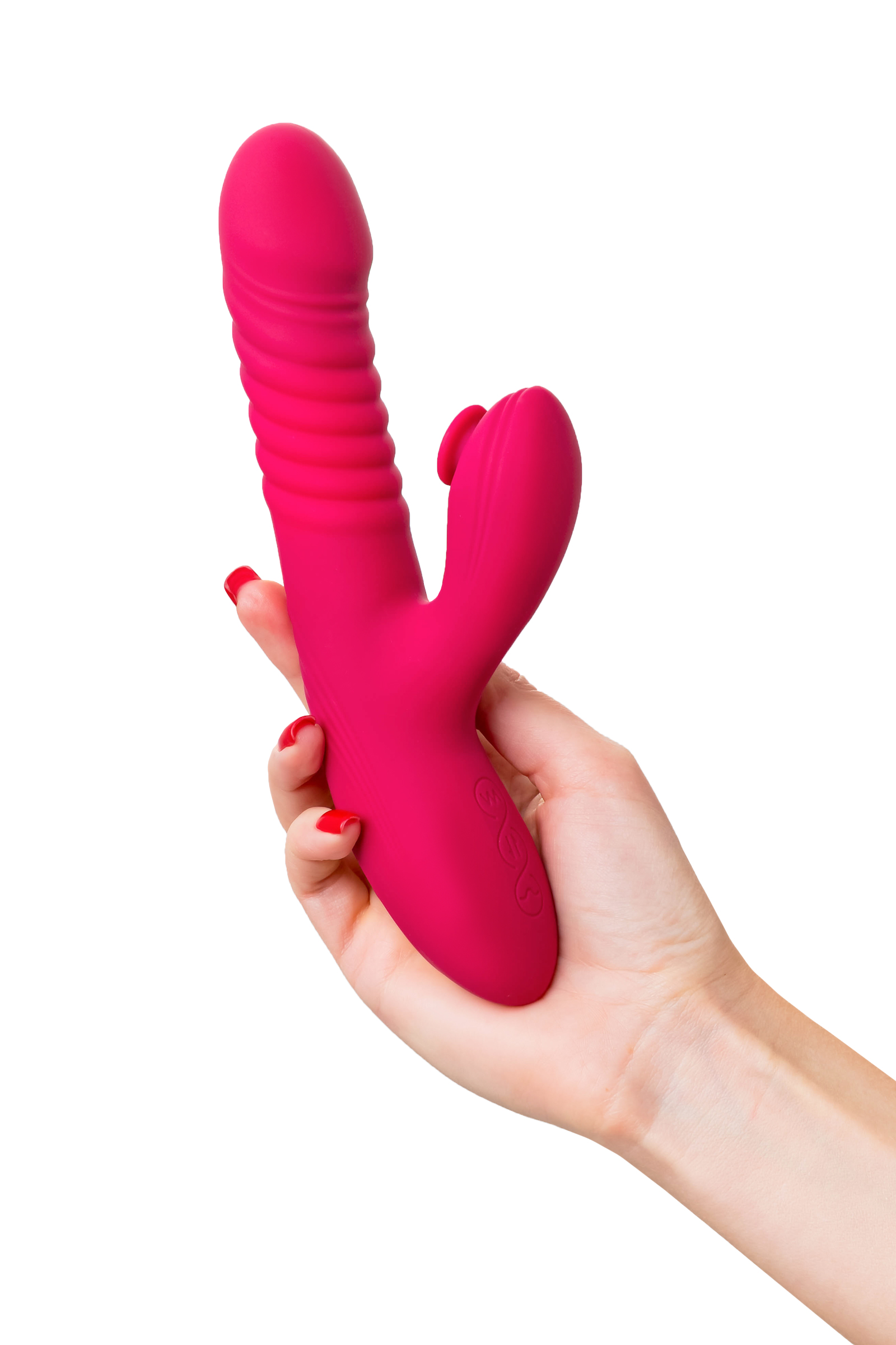 Klitoral uyarıcılı vibratör JOS Seri, silikon, pembe, 22 cm - Görsel 7