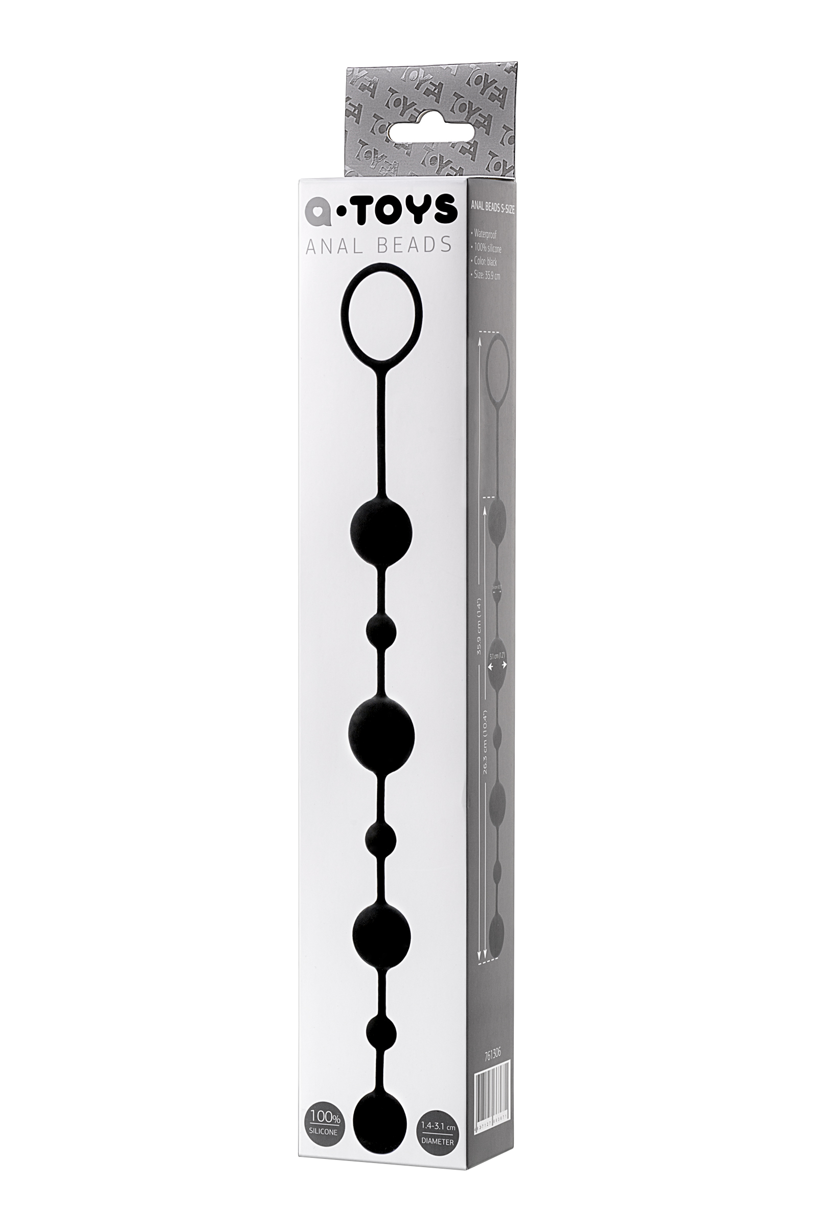 A-Toys by TOYFA Coron Anal Boncuk, silikon, siyah, 35,9cm - Görsel 3
