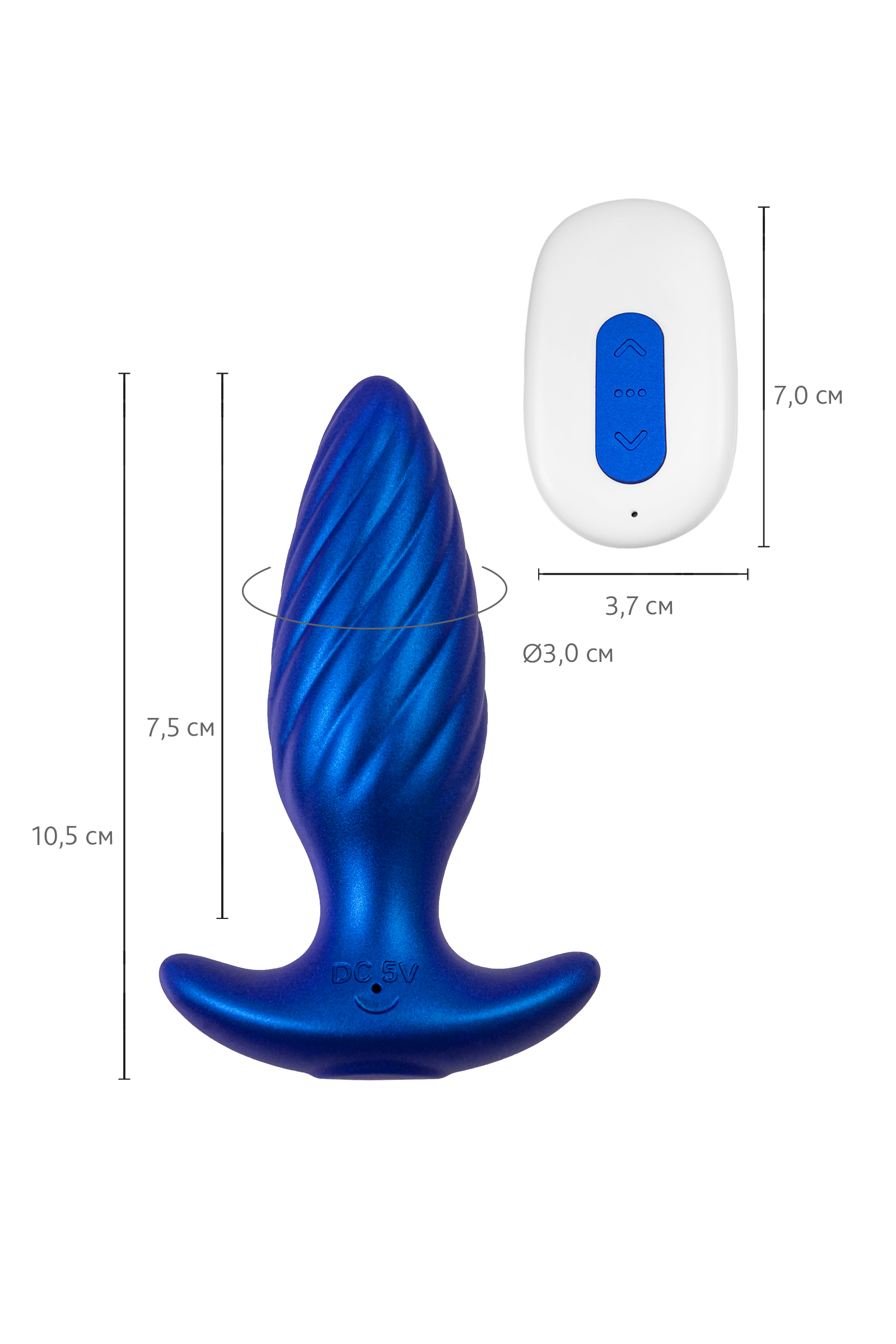 L’Eroina APP CLOSS Uygulama ve Kumandadan Kontrollü Anal Vibratör, Silikon, Mavi, 10.5 cm - Görsel 6