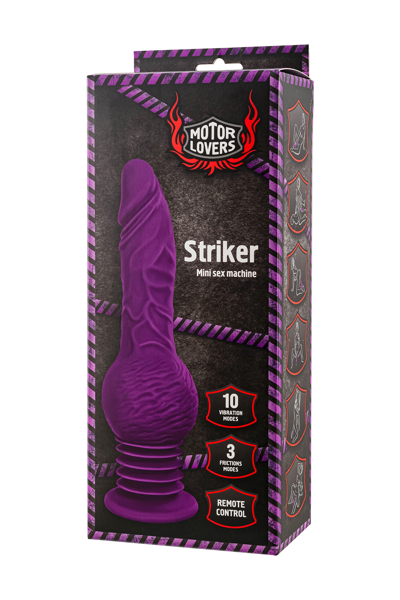 MotorLovers by TOYFA Striker Mini Seks Makinesi, Uzaktan Kumandalı, Silikon, Mor, 23.5 cm - Görsel 8