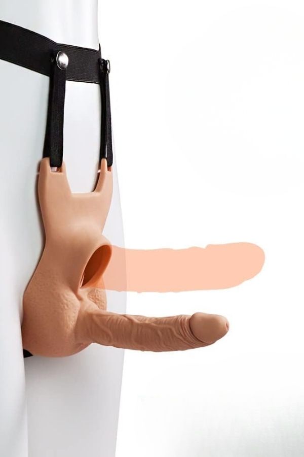 Hollow Strap-On Dildo(Kurşun Vibratör Uyumlu) – Ayarlanabilir Kemerli Giyilebilir Anal Dildo, 15 cm - Görsel 6