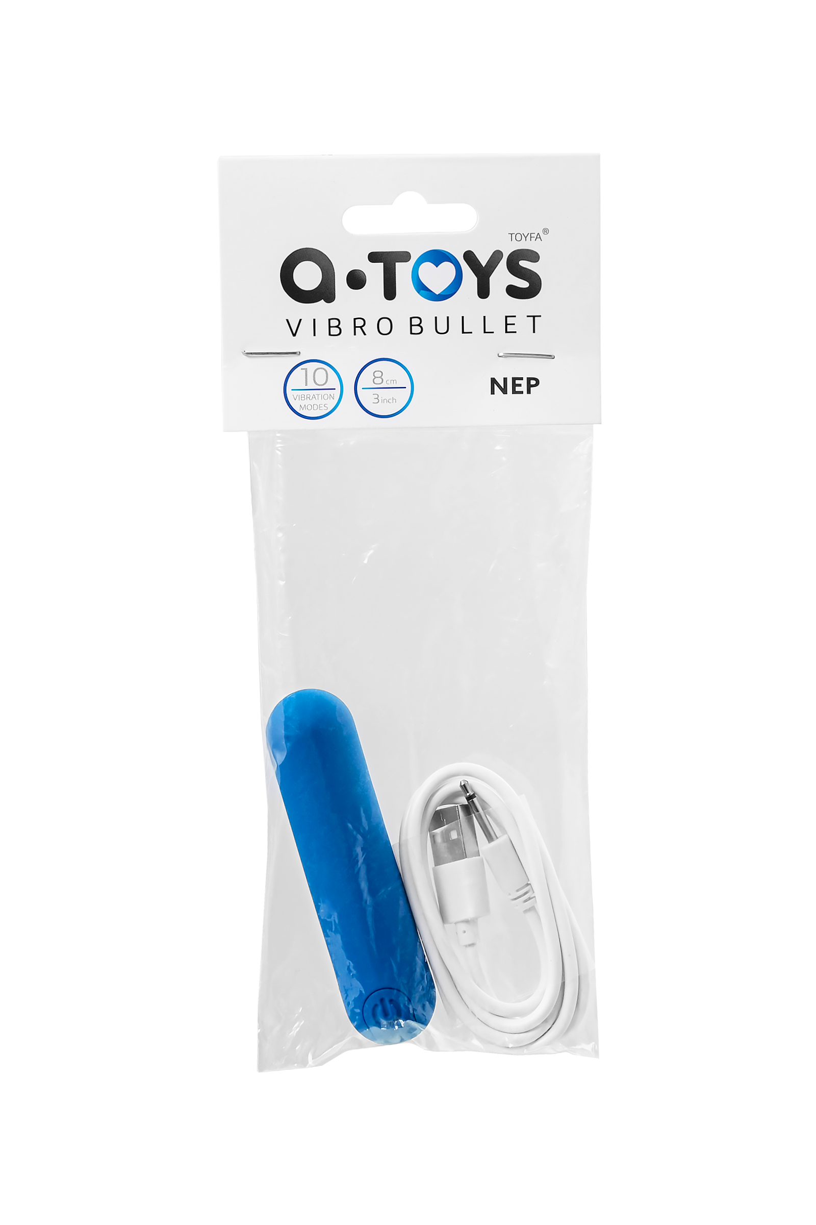 A-Toys by Toyfa Titreşimli mermi NEP, silikon, mavi, 8 cm - Görsel 8