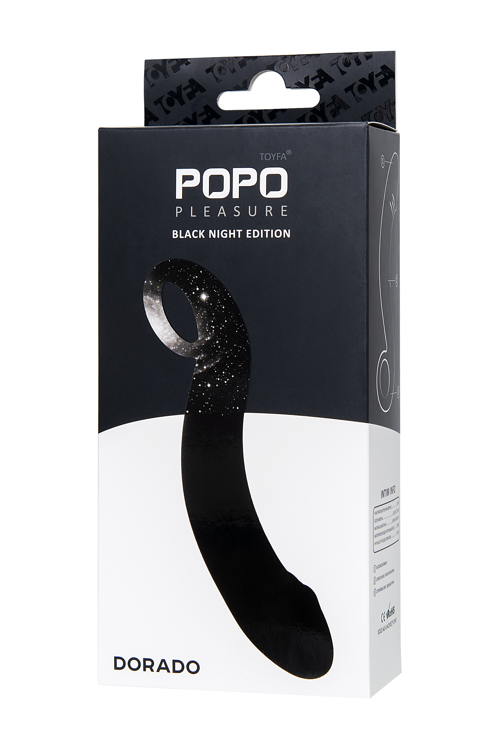 TOYFA POPO Pleasure Dorado anal stimülatörü, su geçirmez, silikon, siyah, 18 cm, Ø 3,5 cm - Görsel 7