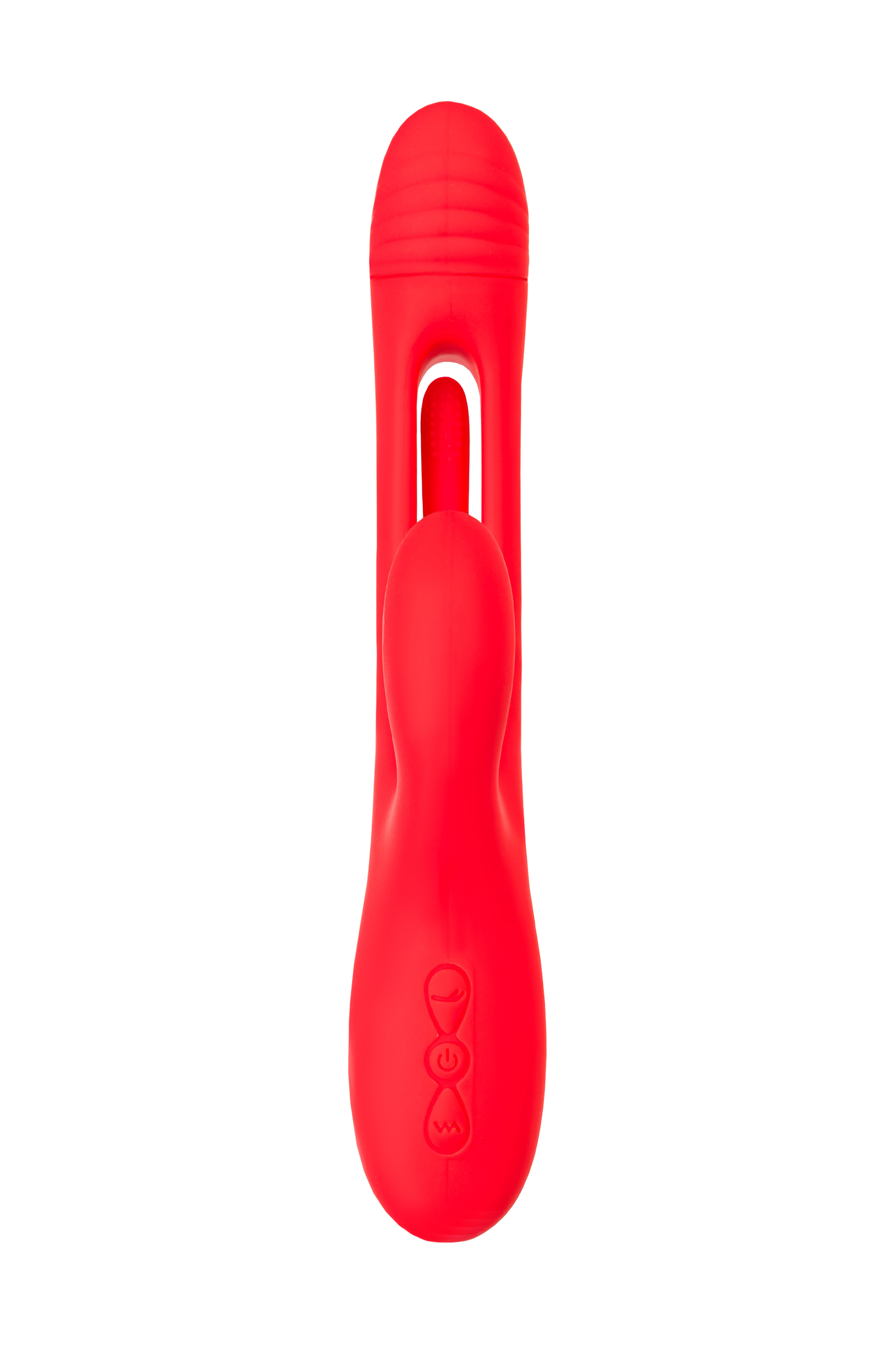 Klitoral uyarıcılı vibratör JOS Patti, hareketli dilli, silikon, kırmızı, 24 cm - Görsel 3